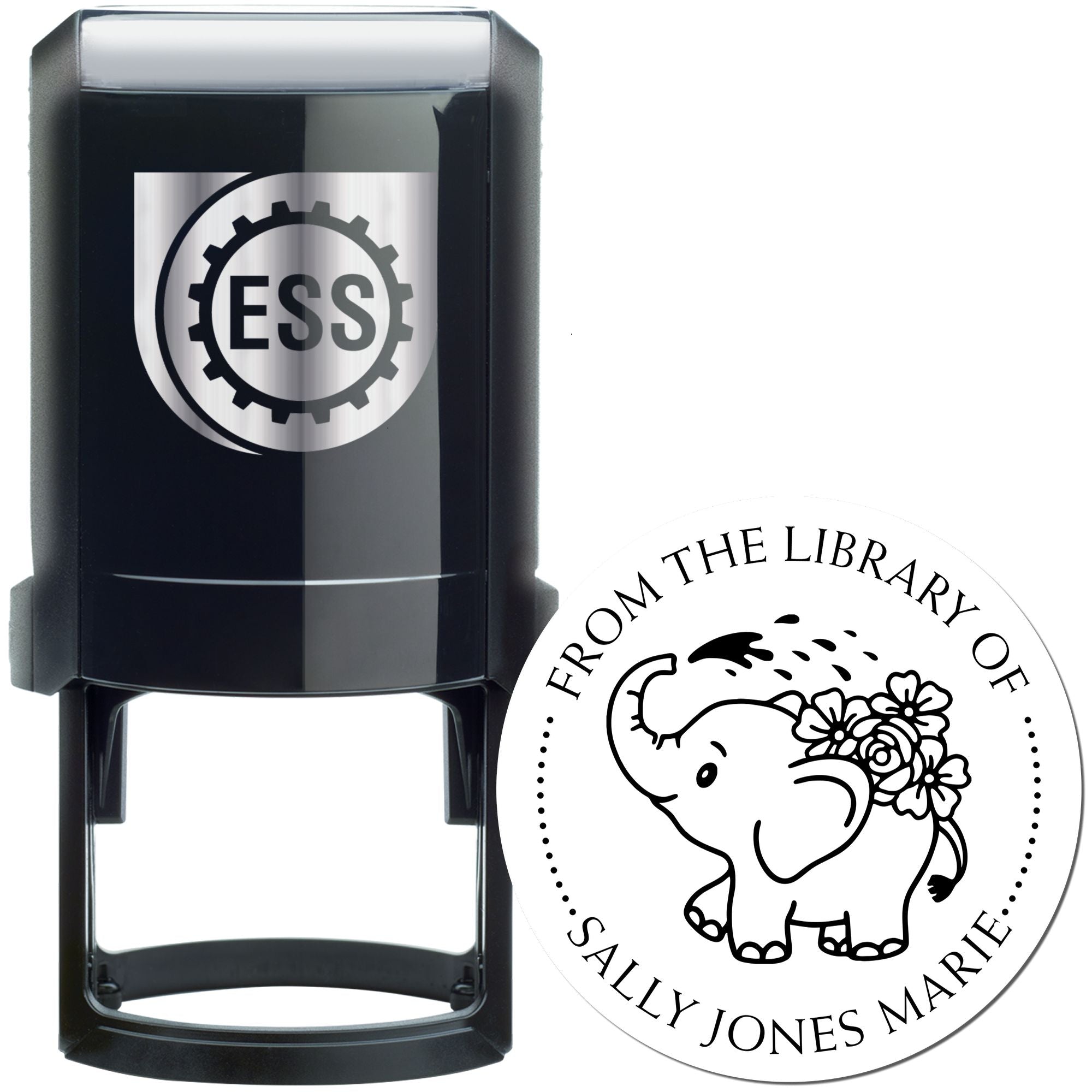 Self-Inking Elegant Elephant Custom Made Book Belongs to Stamp - Engineer Seal Stamps
