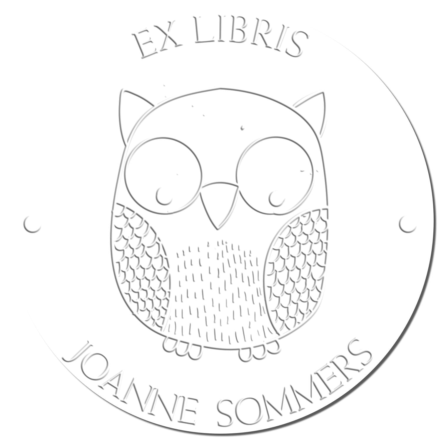 Soft Intelligent Owl Personalized Book Ownership Label Seal Press - Engineer Seal Stamps