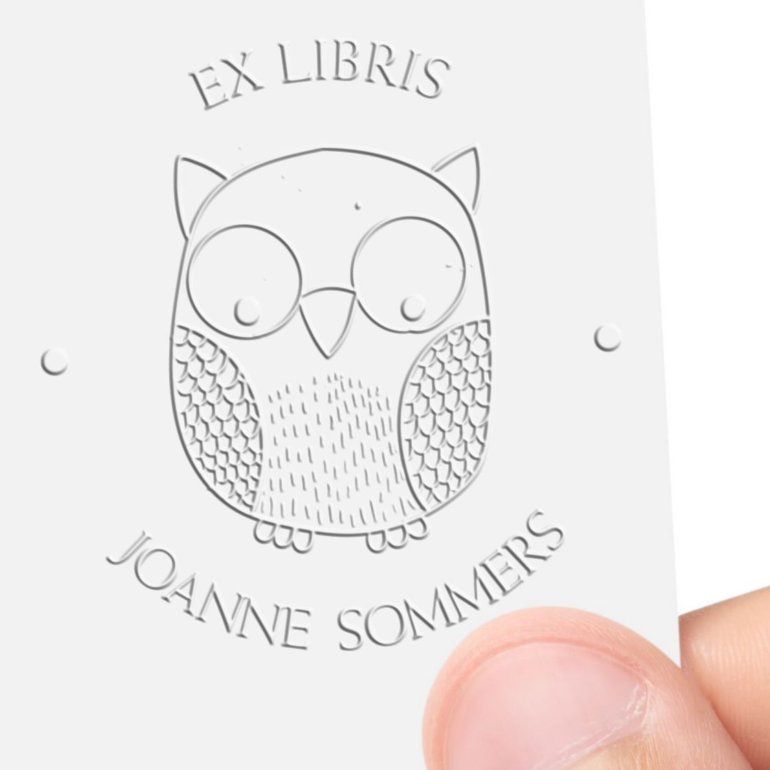 Soft Intelligent Owl Personalized Book Ownership Label Seal Press - Engineer Seal Stamps
