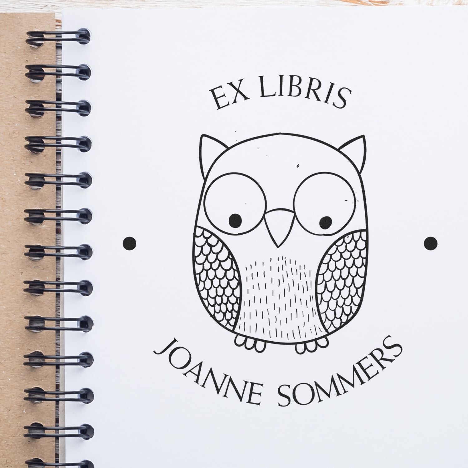 Self-Inking Intelligent Owl Custom Book Ownership Label Stamp - Engineer Seal Stamps