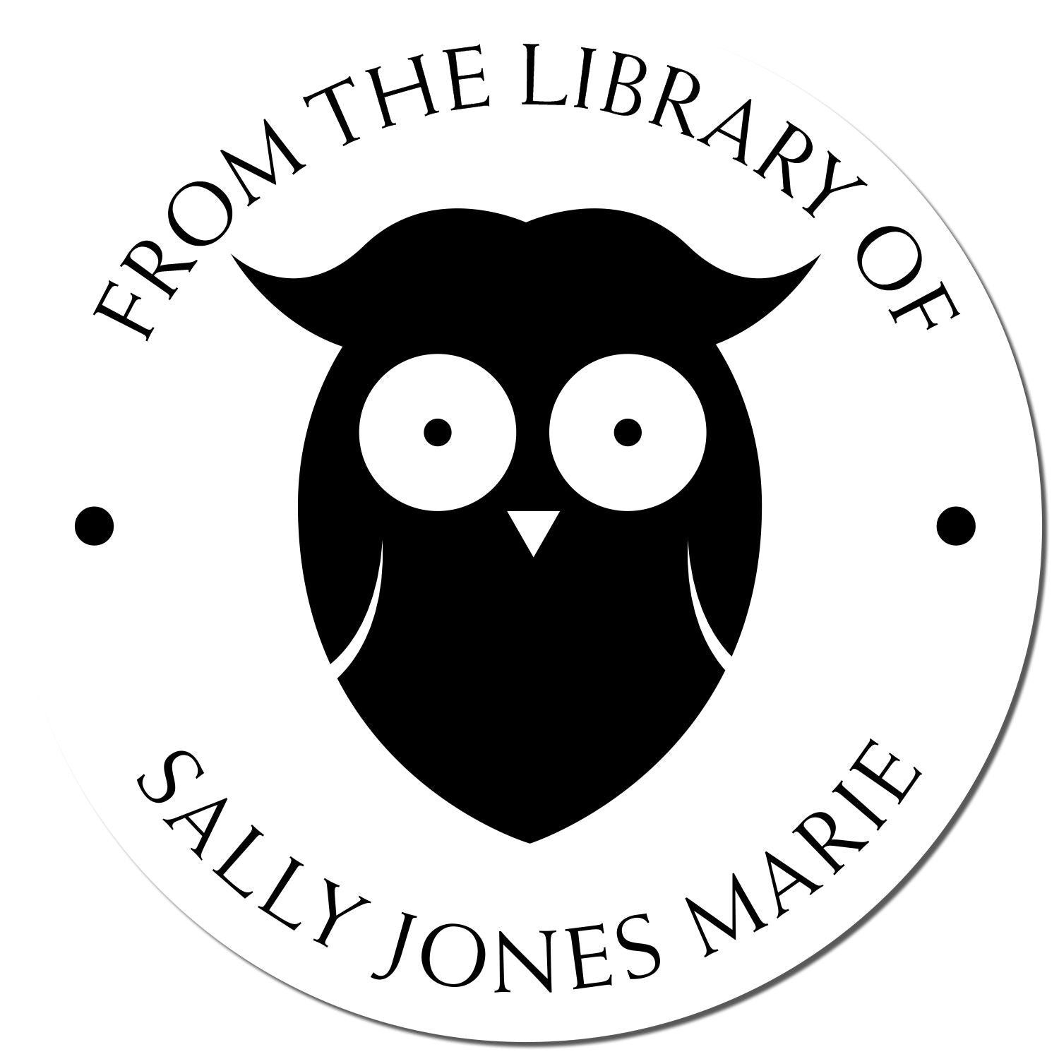 Wood Handle Solitary Owl Customized Library Collection Stamper
