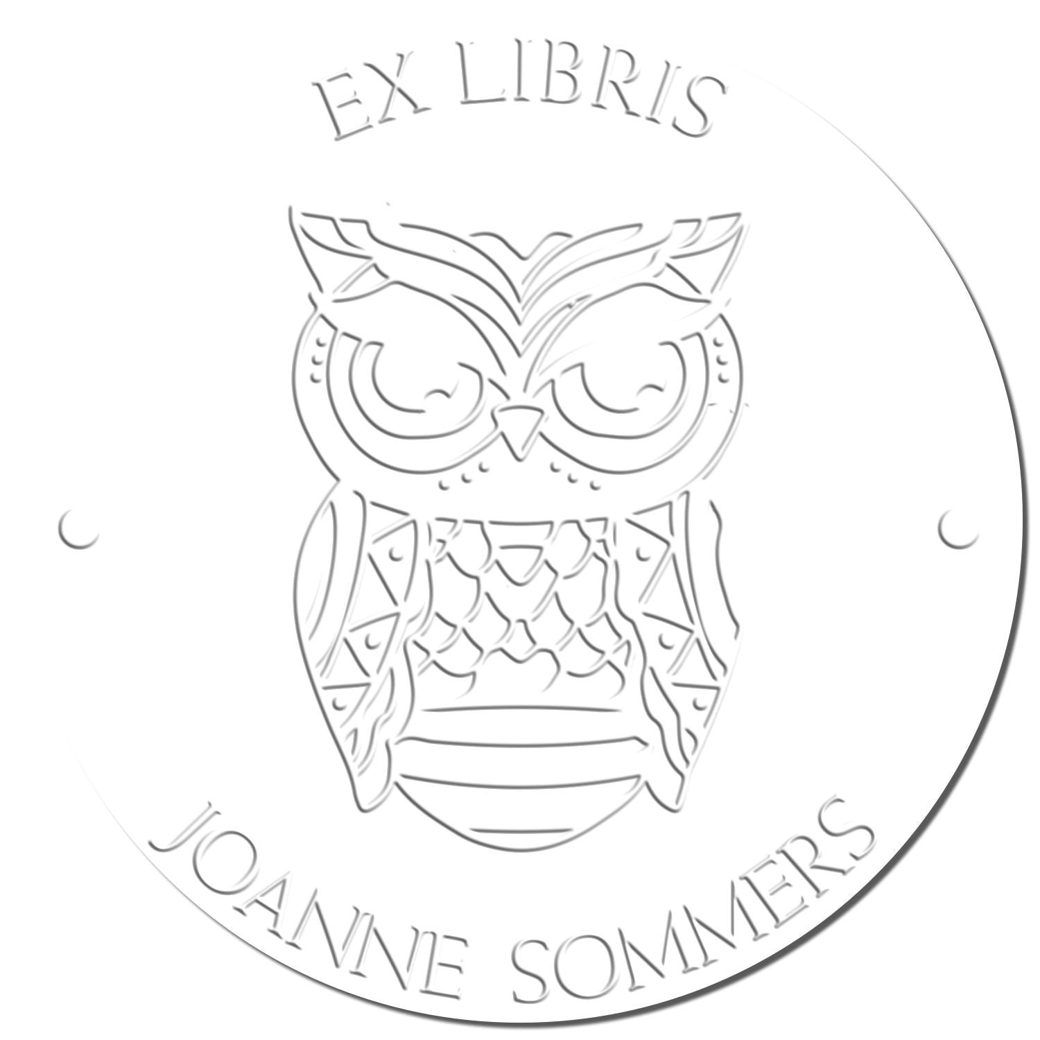 Soft Majestic Owl Personalized Book Property Embosser - Engineer Seal Stamps