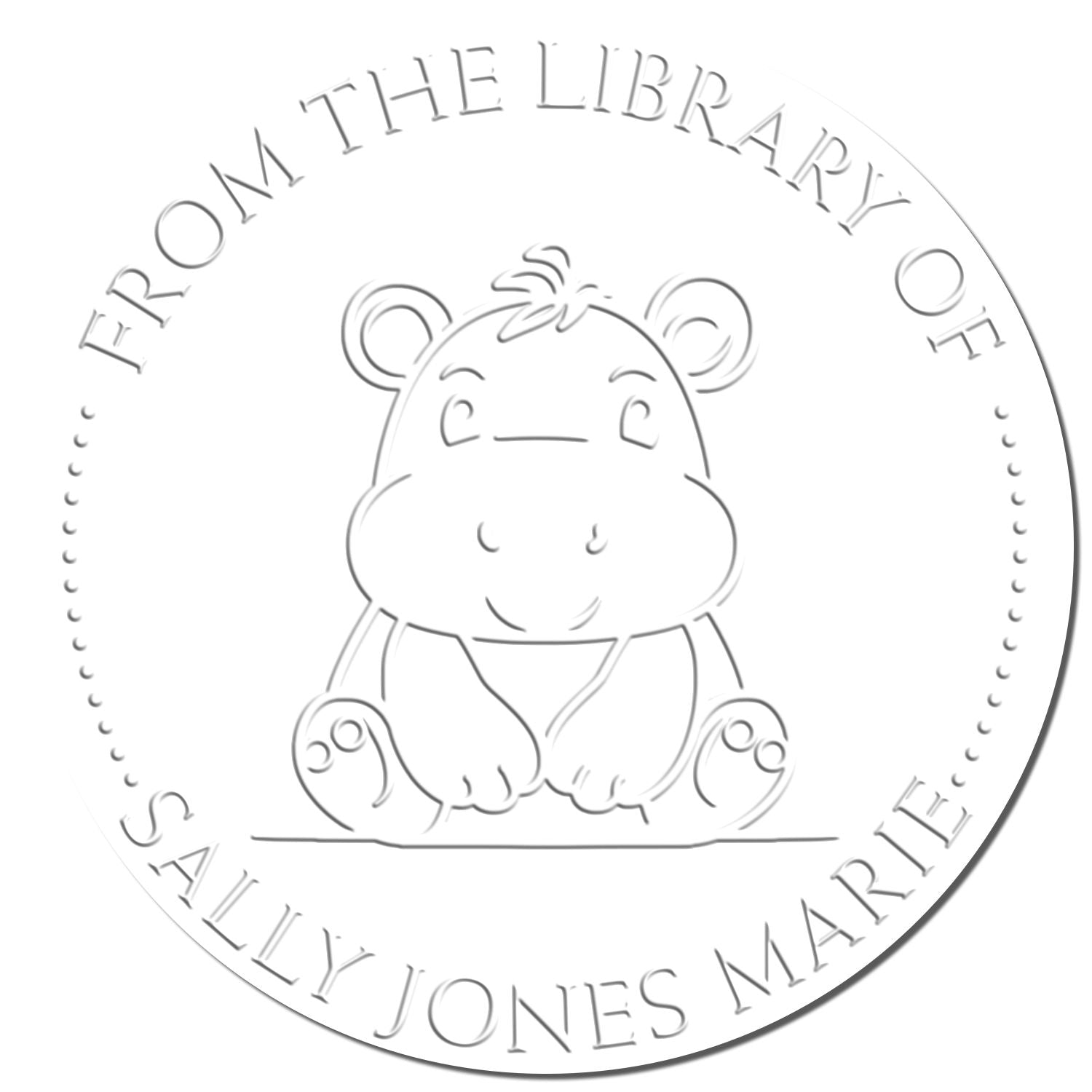 Soft Happy Lil Hippo Custom Read It Love It Return It Embossed Stamp
