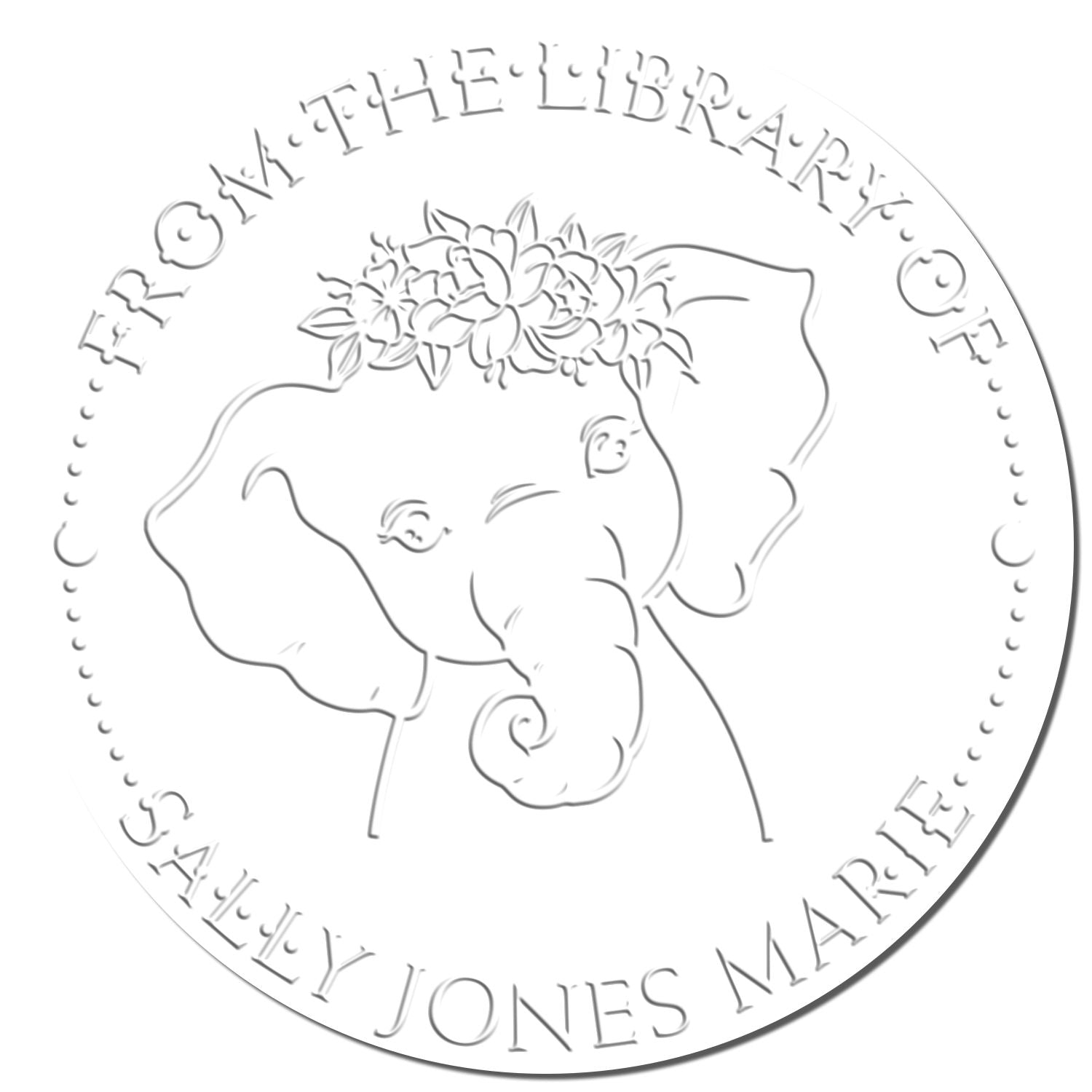 Soft Graceful Elephant Custom Read It Love It Return It Embossing Seal