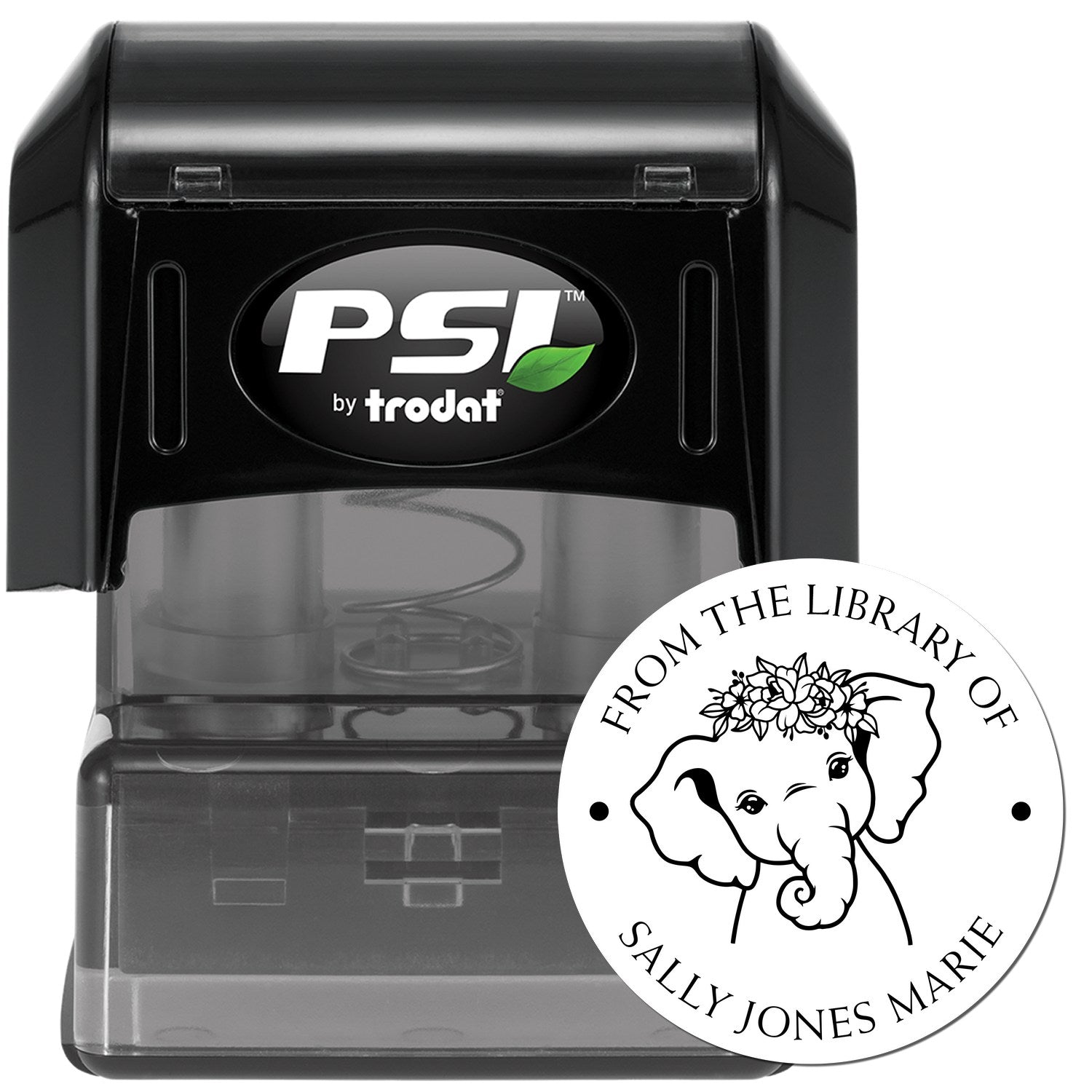 PSI Pre-Inked Graceful Elephant Custom Made This Book Belongs To Stamper - Engineer Seal Stamps