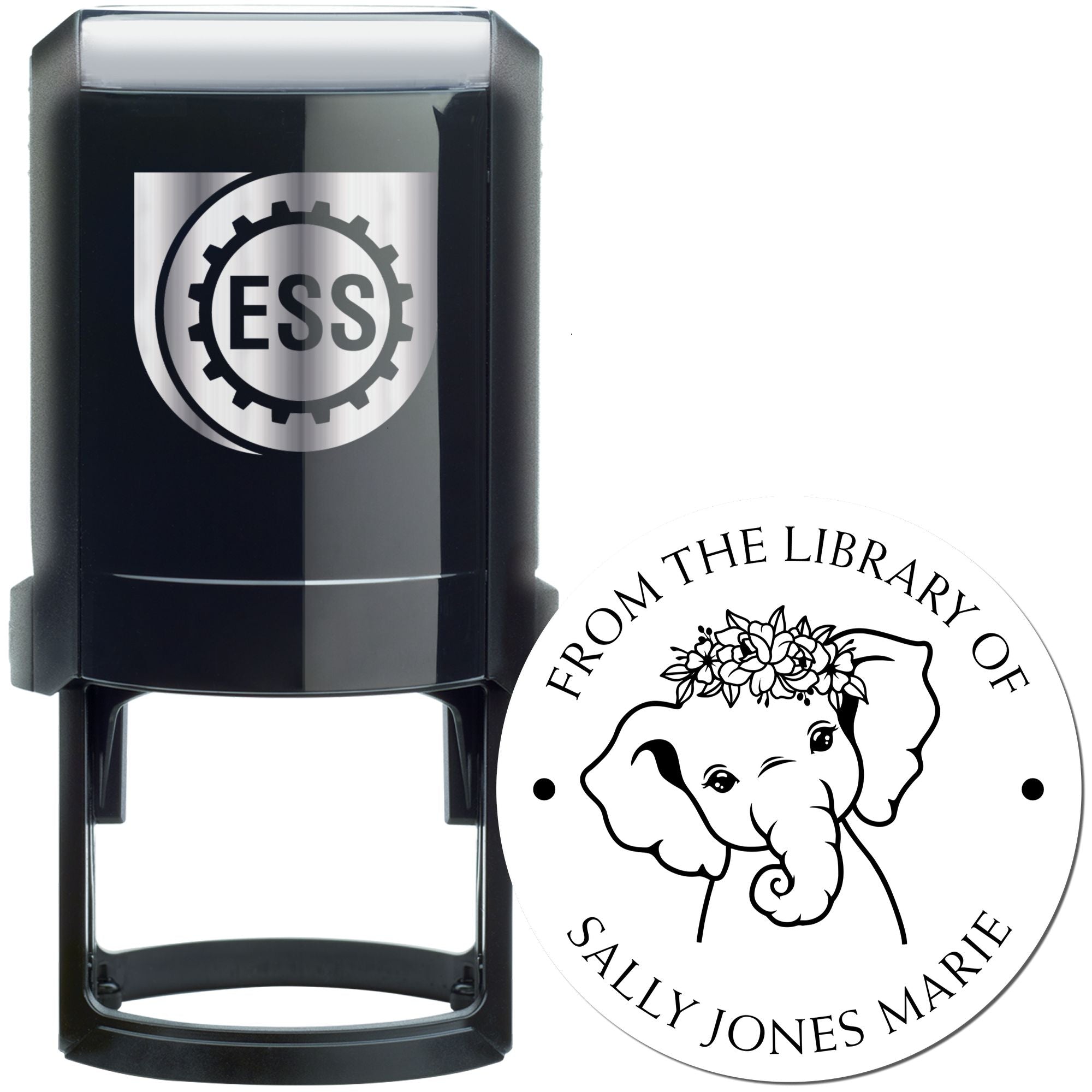 Self-Inking Graceful Elephant Custom Made Book Lover Stamper - Engineer Seal Stamps