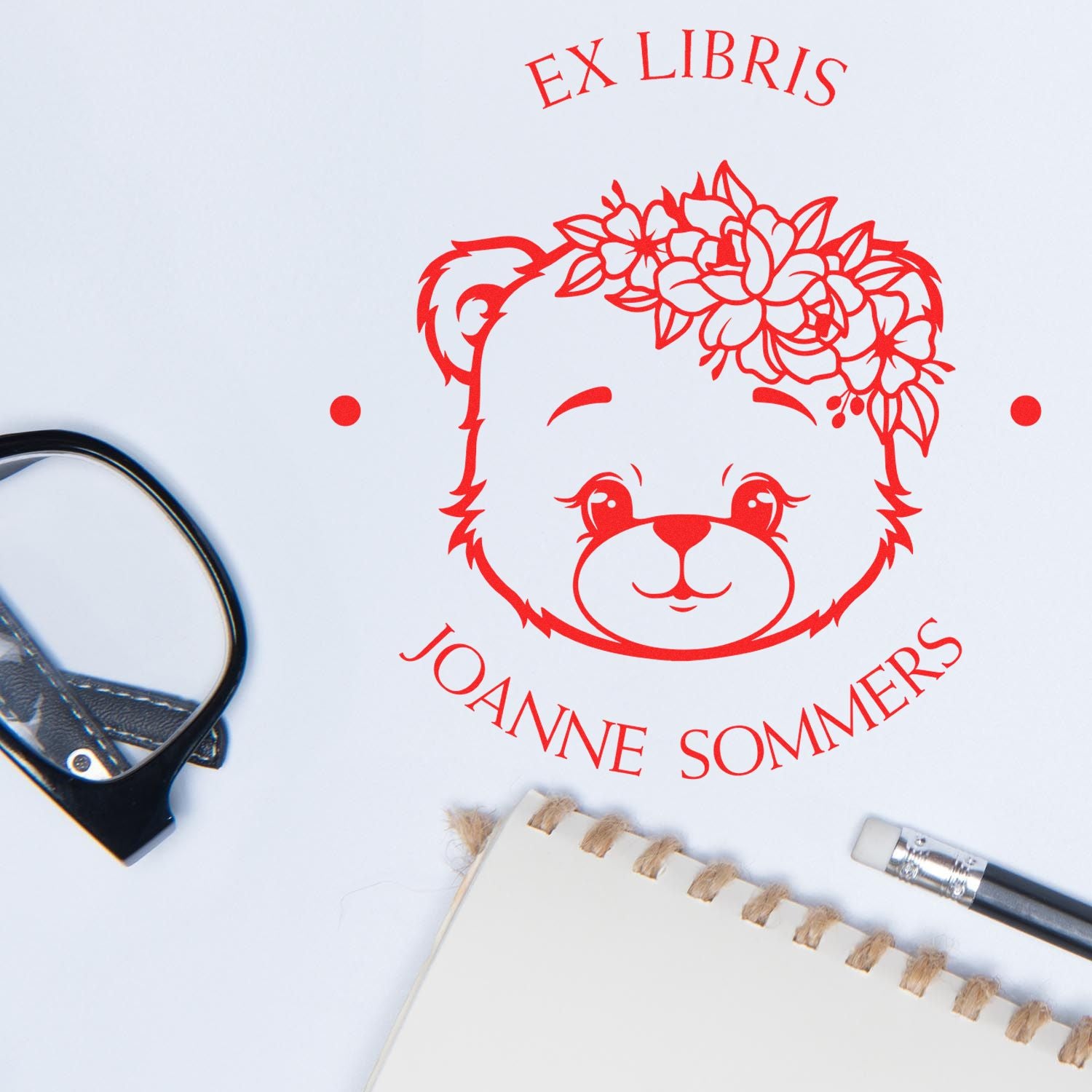 PSI Pre-Inked Beautiful Bear Personalized Belongs To Stamp - Engineer Seal Stamps