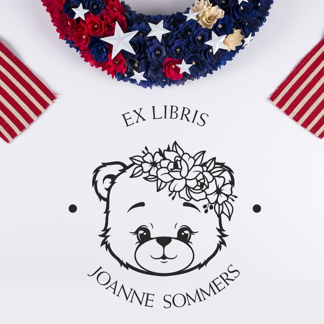 PSI Pre-Inked Beautiful Bear Personalized Belongs To Stamp - Engineer Seal Stamps