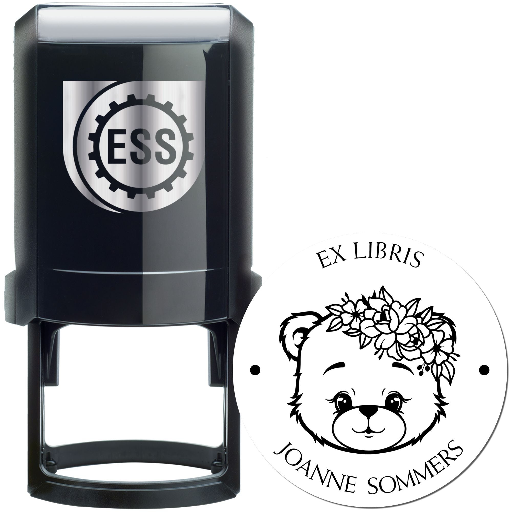 Self-Inking Beautiful Bear Custom Made Book Name Stamp - Engineer Seal Stamps