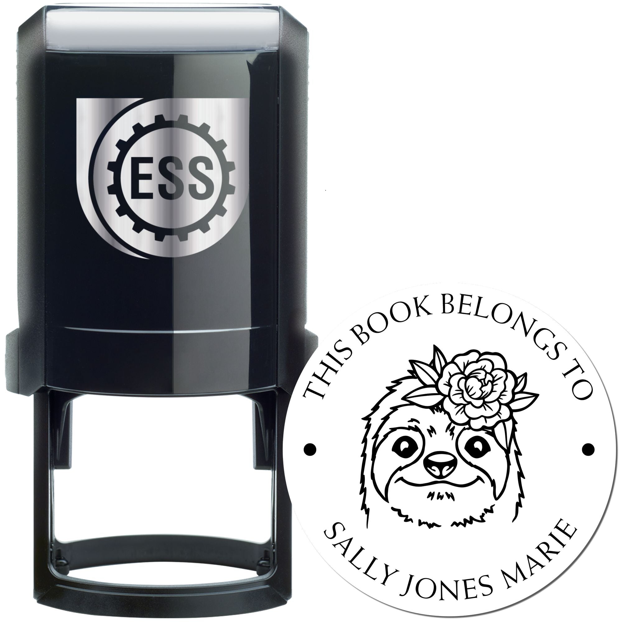 Self-Inking Cute Sloth Custom Made Book Name Stamper - Engineer Seal Stamps