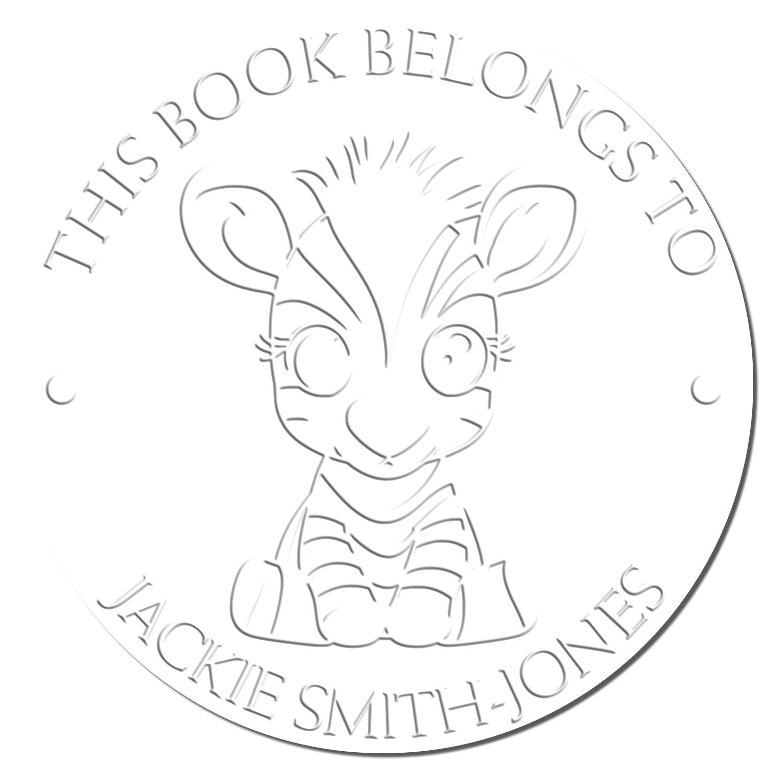 Hybrid Zesty Zebra Custom Made Book Lover Embossing Stamp - Engineer Seal Stamps