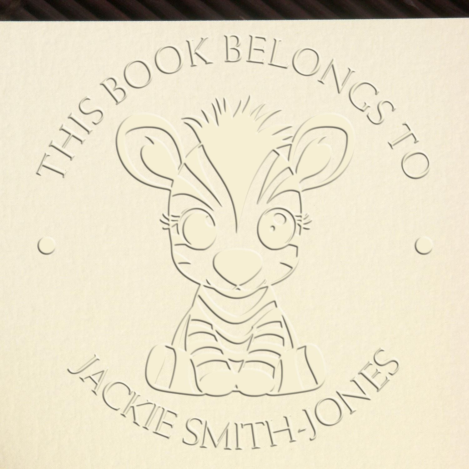 Hybrid Zesty Zebra Custom Made Book Lover Embossing Stamp - Engineer Seal Stamps