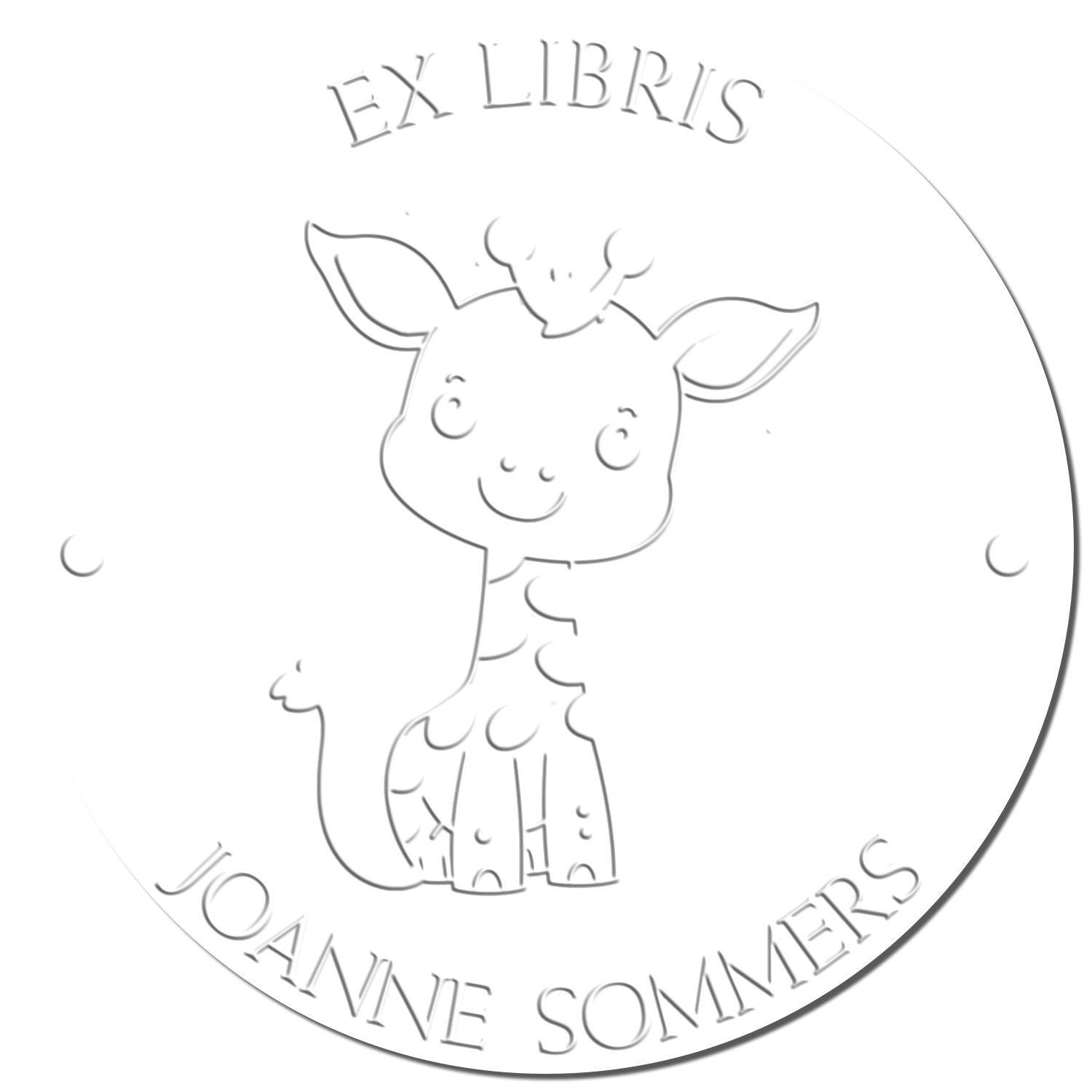 Soft Timid Giraffe Custom Reader Embossing Seal