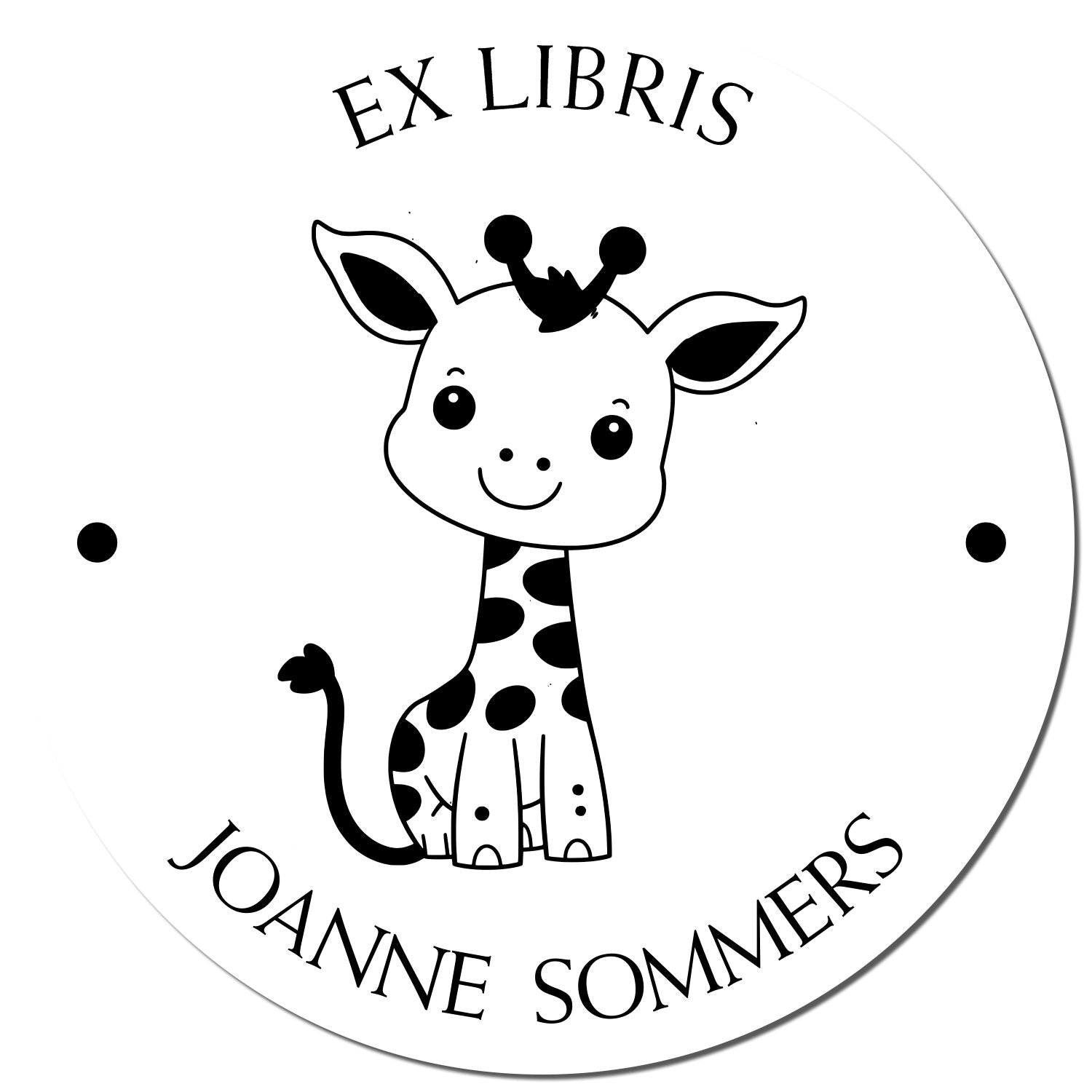 Wood Handle Timid Giraffe Custom Library Collection Stamper