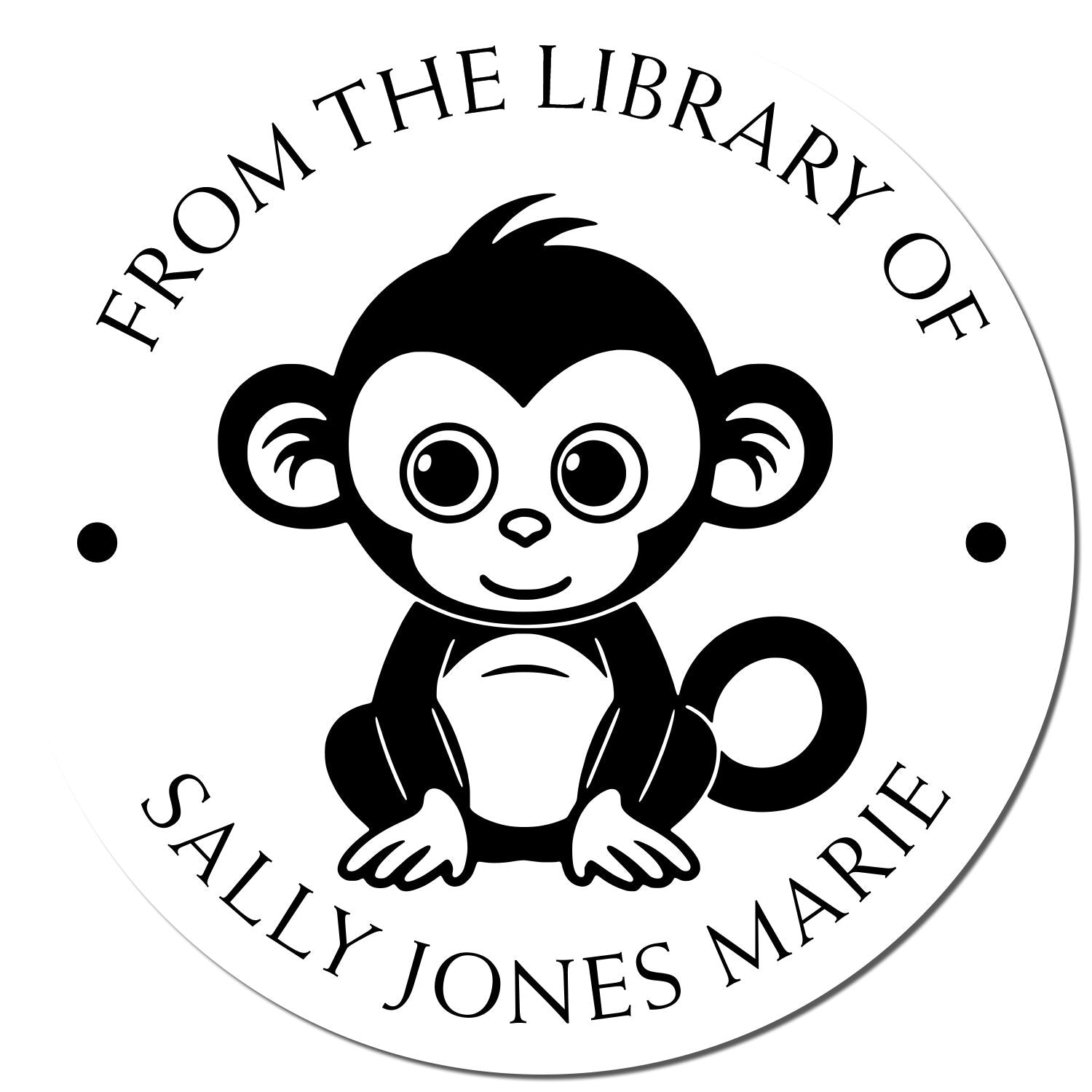 Self-Inking Playful Monkey Custom Made Book Property Stamper - Engineer Seal Stamps
