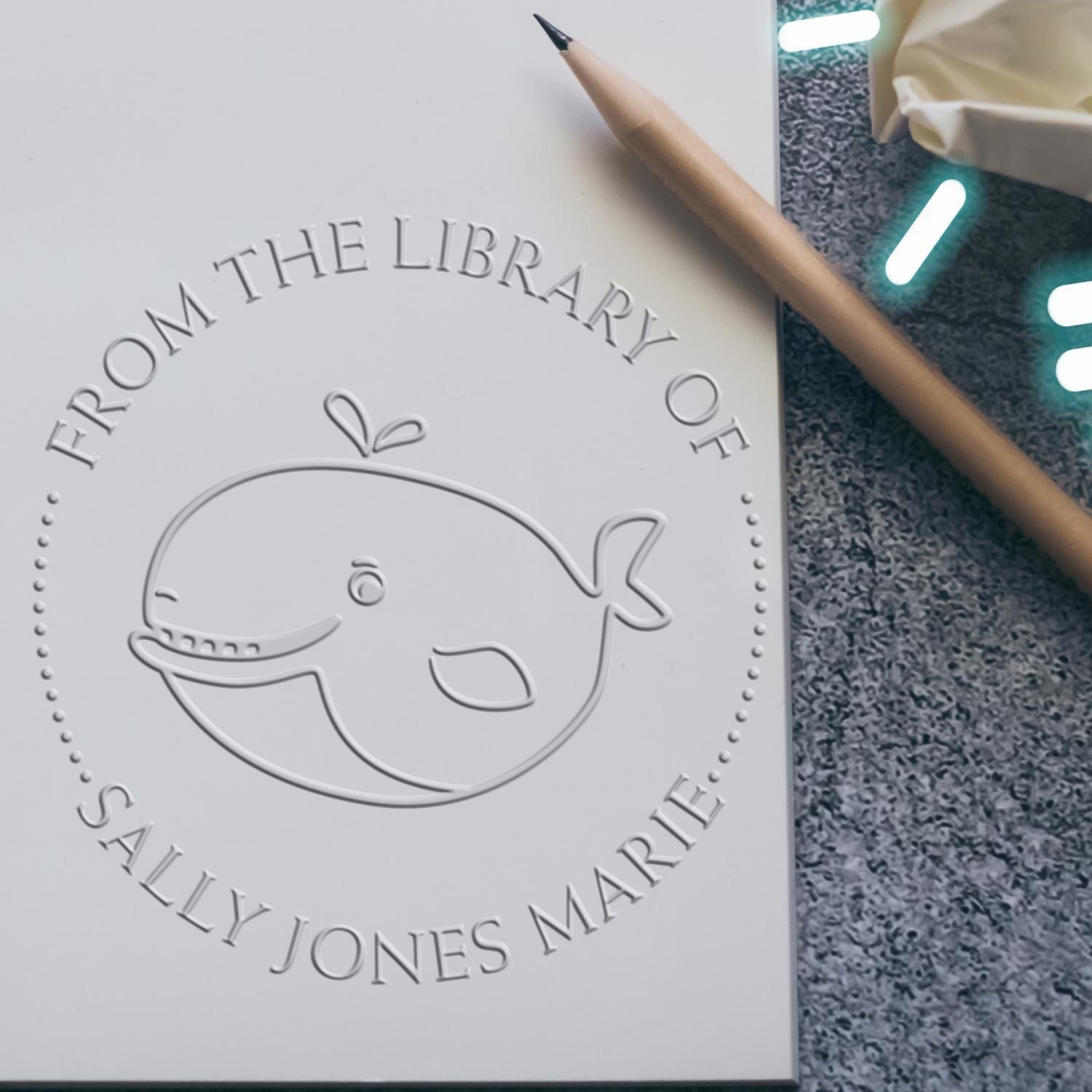 Hybrid Strong Whale Custom Made Book Name Embossing Stamp - Engineer Seal Stamps