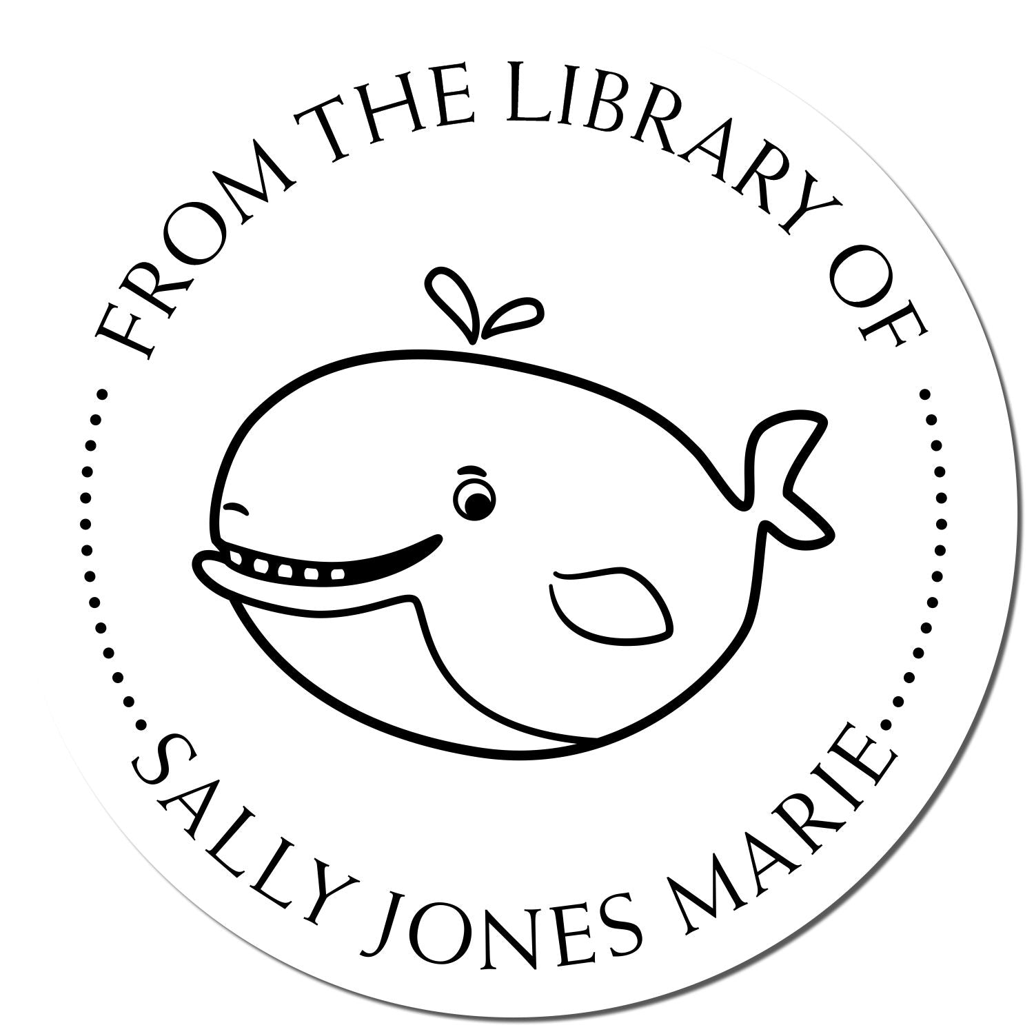 Self-Inking Strong Whale Custom Made Bookplate Stamp - Engineer Seal Stamps