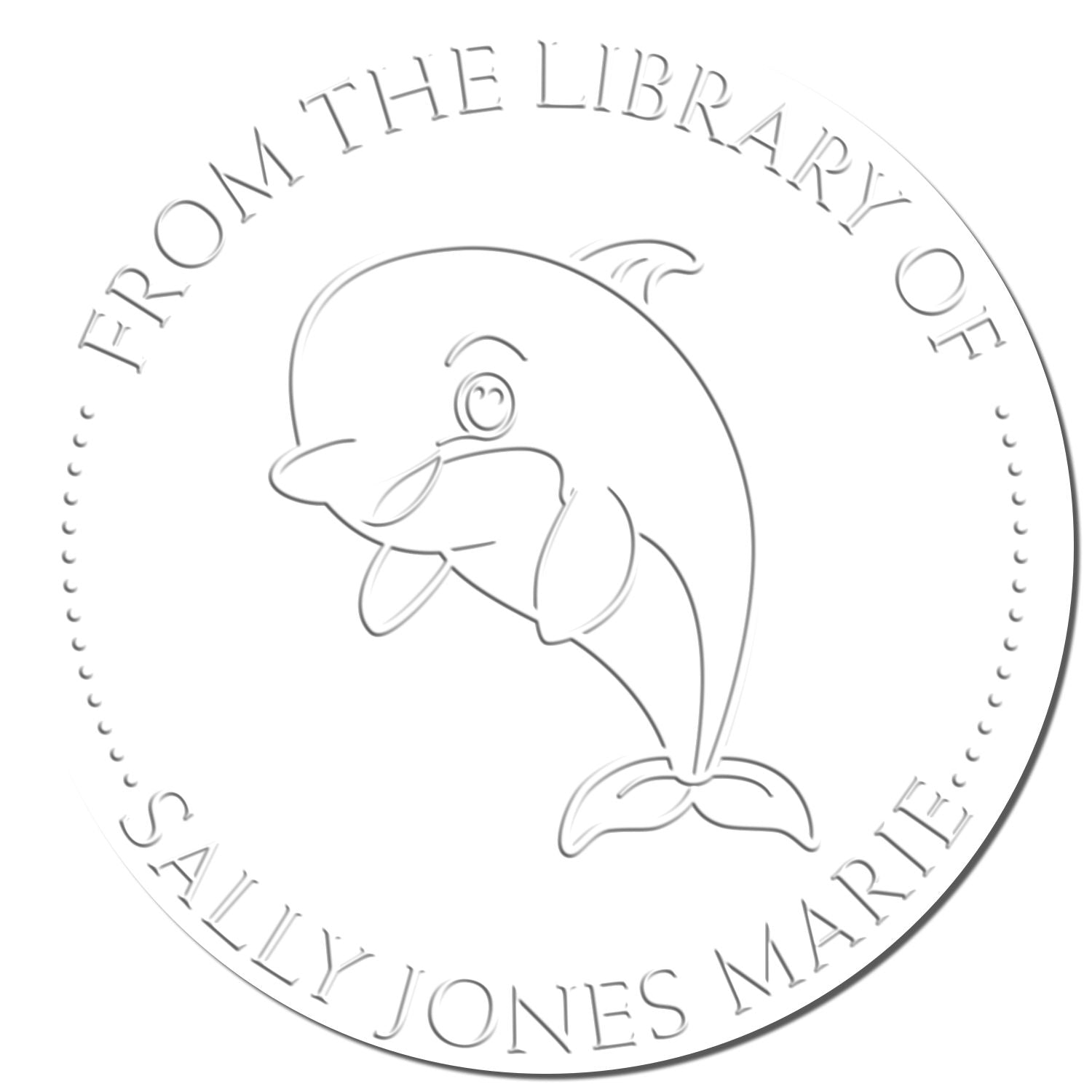 Hybrid Inquisitive Dolphin Custom Made Book Name Seal Press - Engineer Seal Stamps