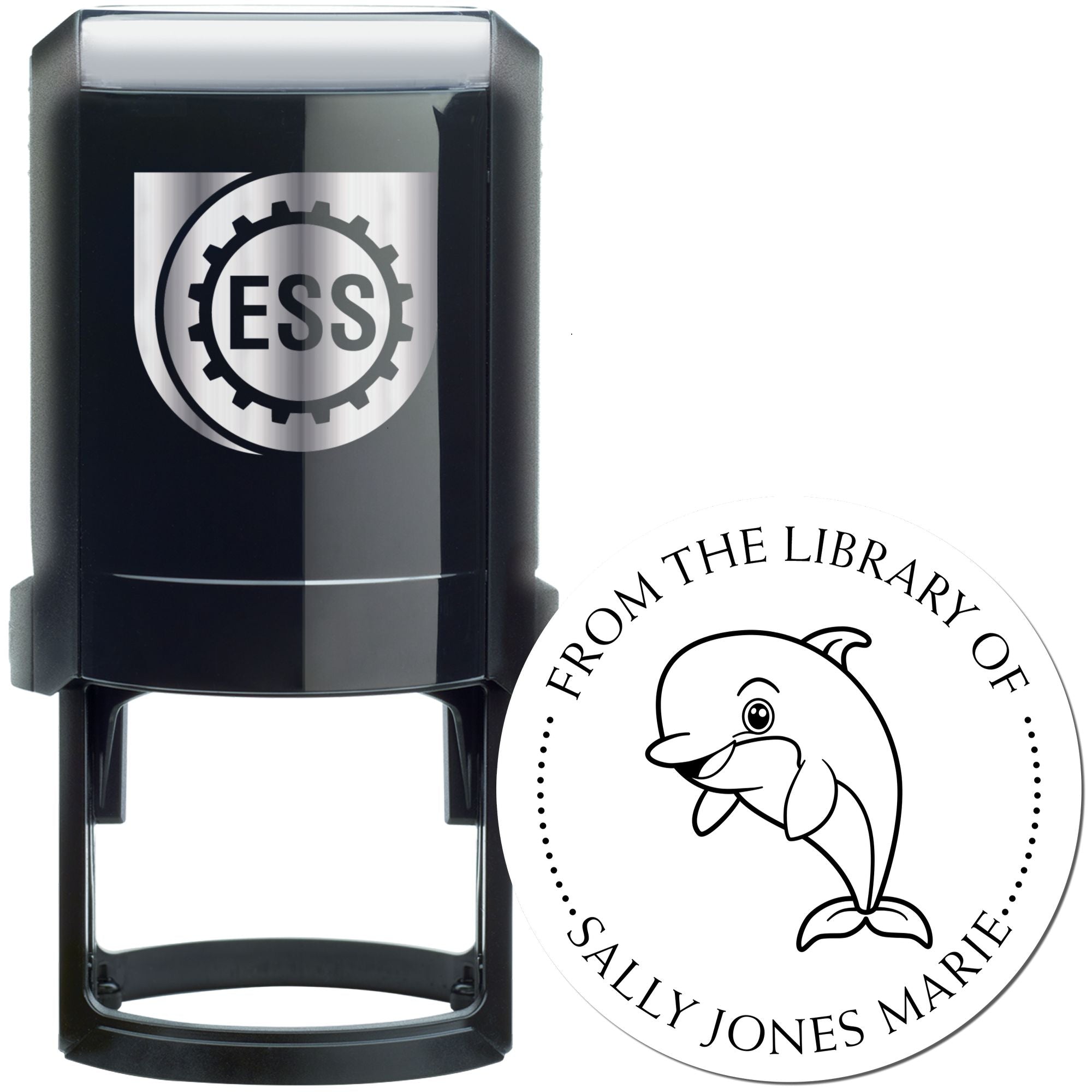 Self-Inking Inquisitive Dolphin Custom Made Bookworm Stamp - Engineer Seal Stamps