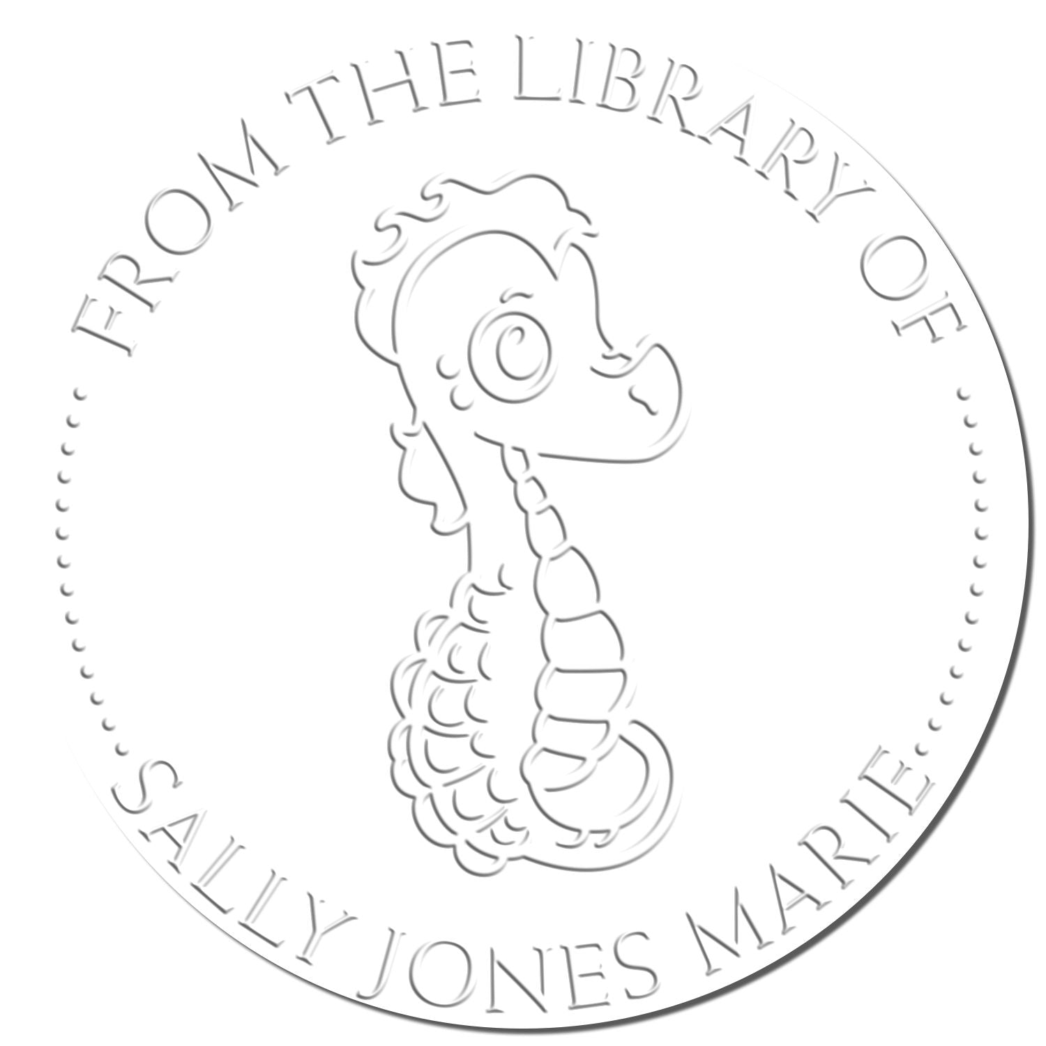 Soft Timid Seahorse Custom This Book Belongs To Embossing Seal
