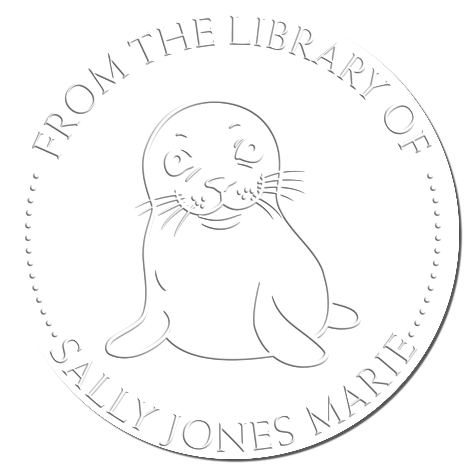 Soft Smiling Seal Custom This Book Belongs To Embossing Stamp