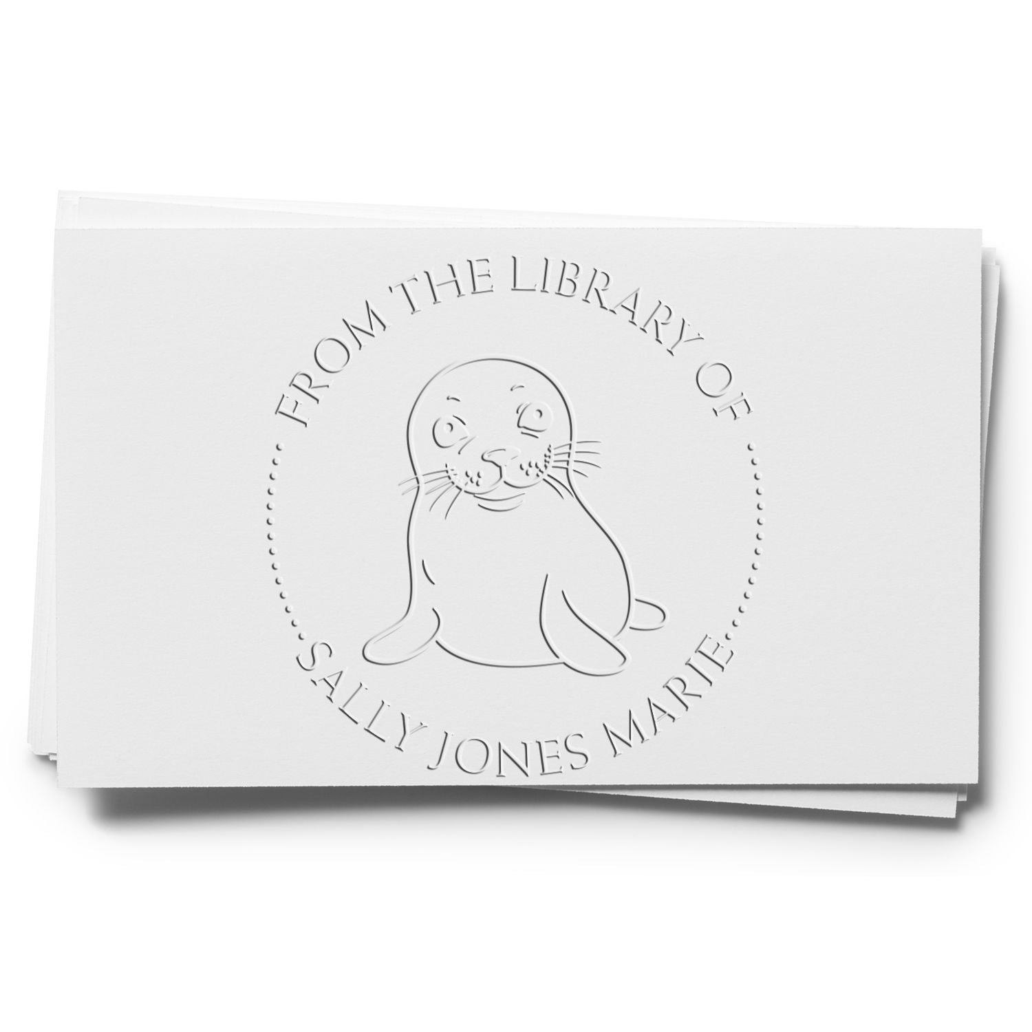 Soft Smiling Seal Custom This Book Belongs To Embossing Stamp