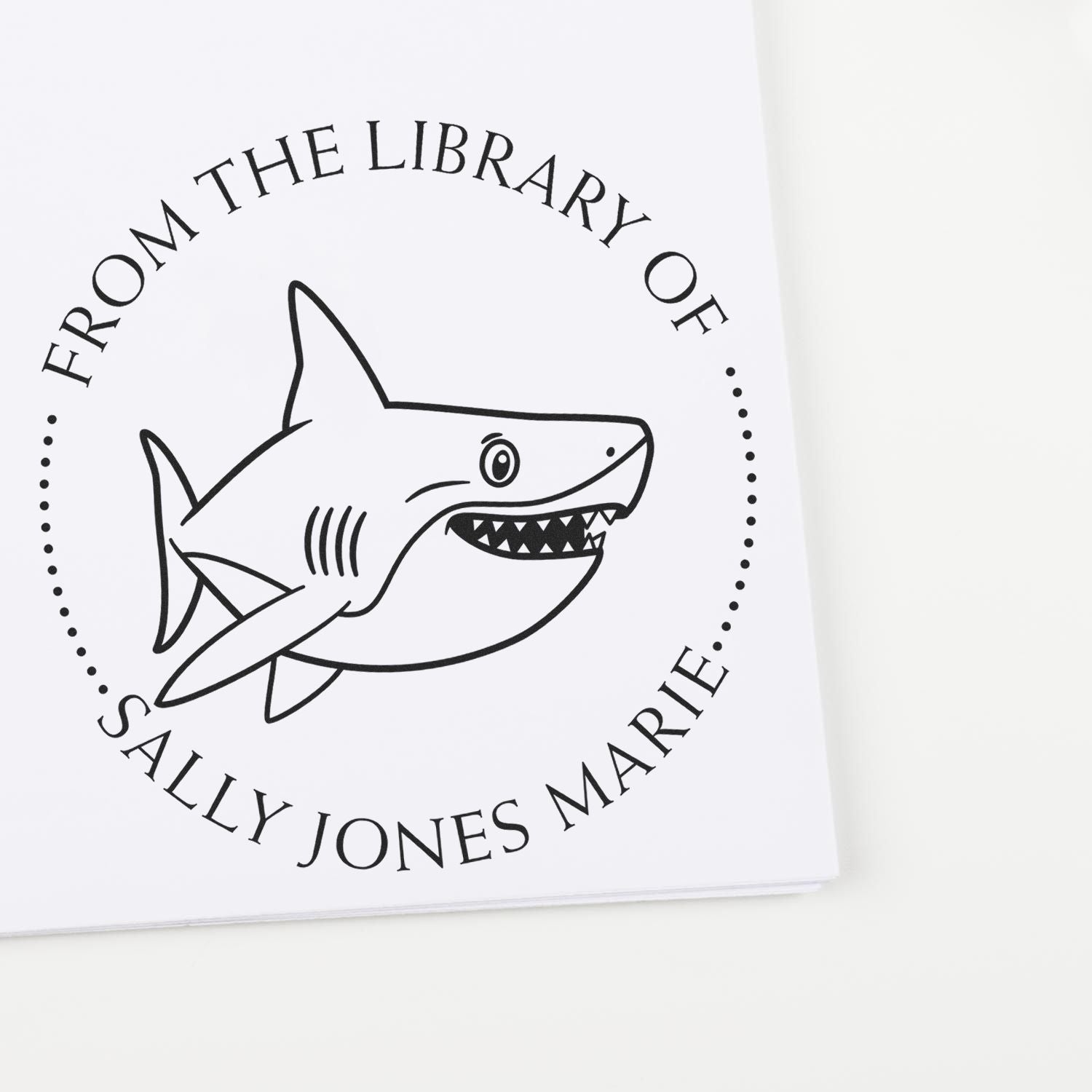 Wood Handle Swift Shark Custom My Library Stamper