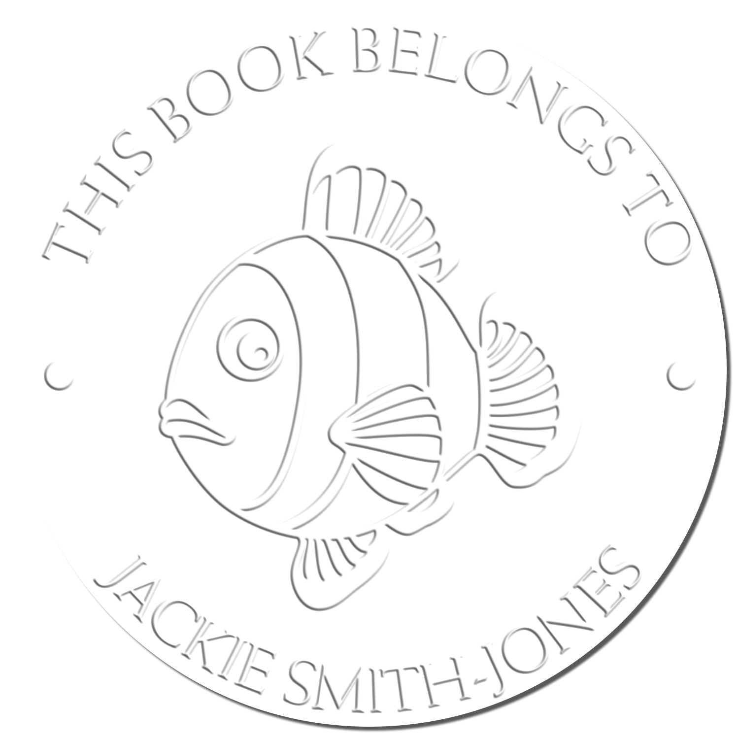 Hybrid Timid Fish Custom Made Book Ownership Embossing Stamp - Engineer Seal Stamps