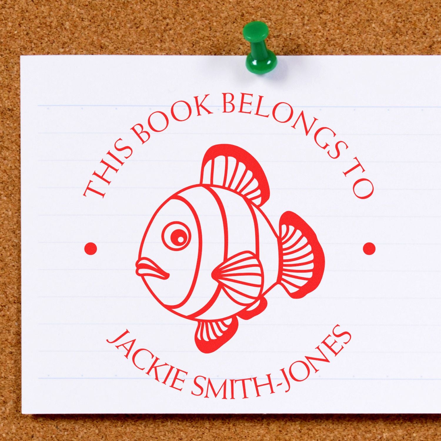 Wood Handle Timid Fish Custom Name Stamp