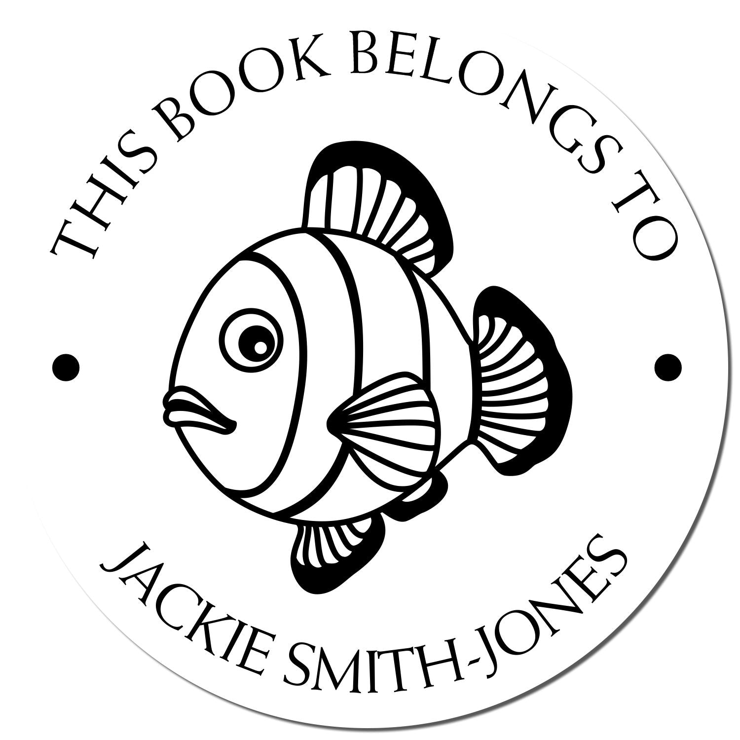 Wood Handle Timid Fish Custom Name Stamp