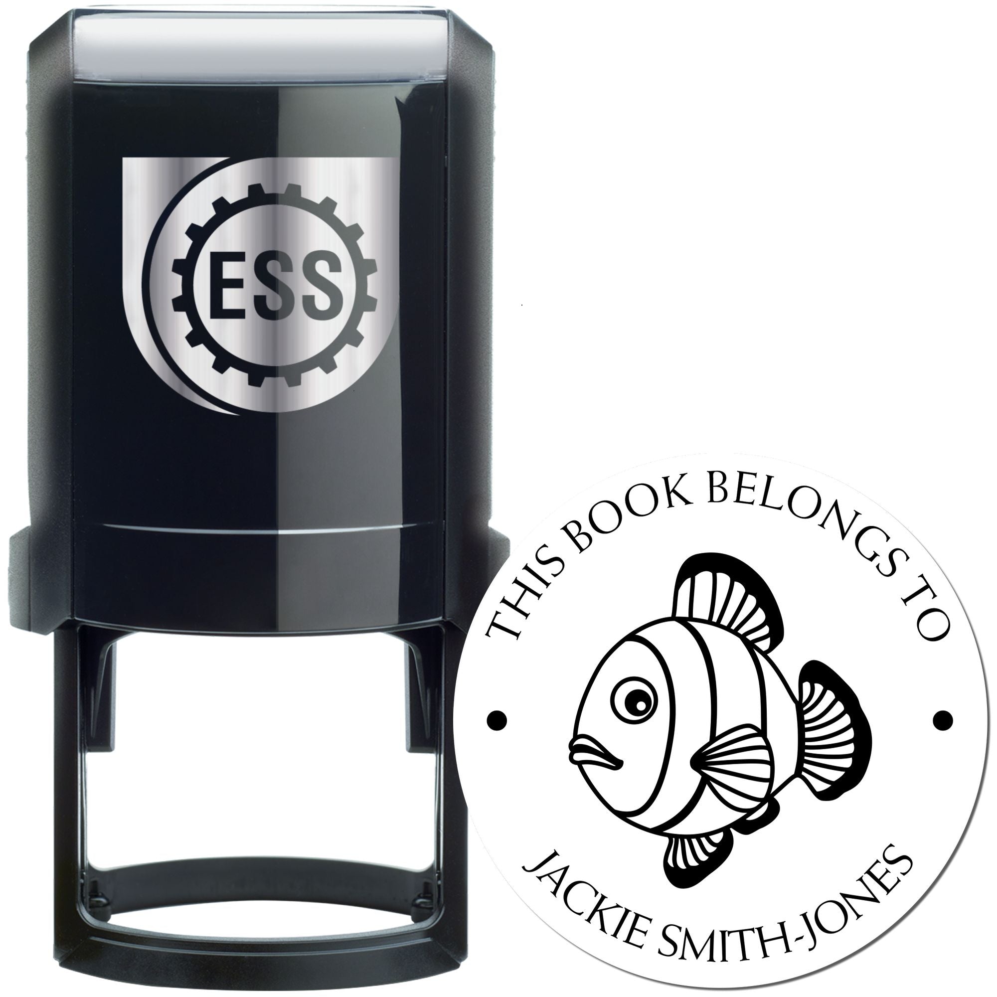 Self-Inking Timid Fish Custom Made Library Stamp - Engineer Seal Stamps