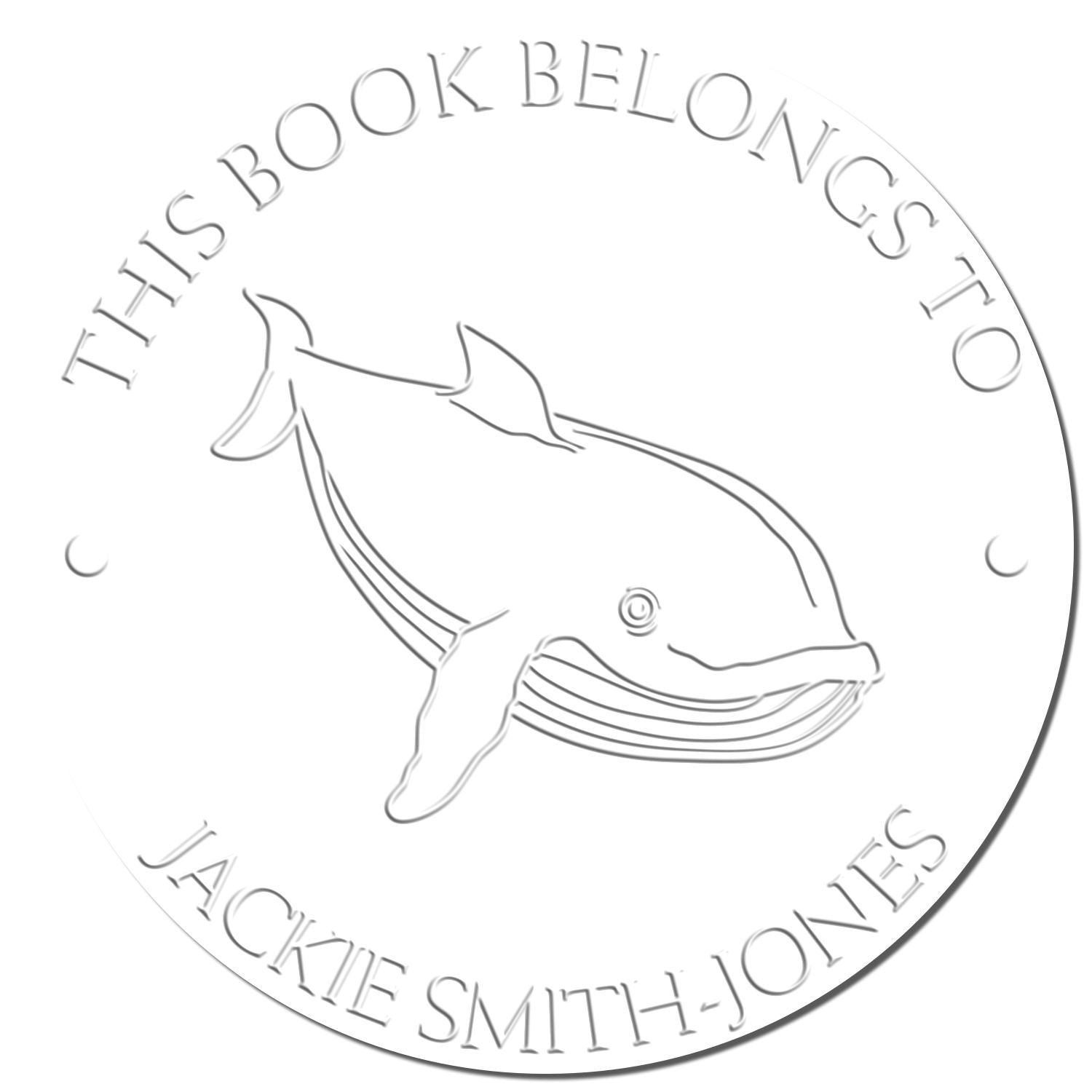 Desk Wise Whale Custom Made Library Name Embossing Seal