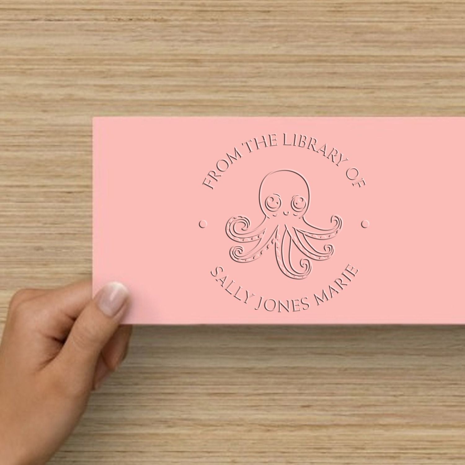 Desk Intelligent Octopus Custom Made Library Name Embossing Stamp - Engineer Seal Stamps
