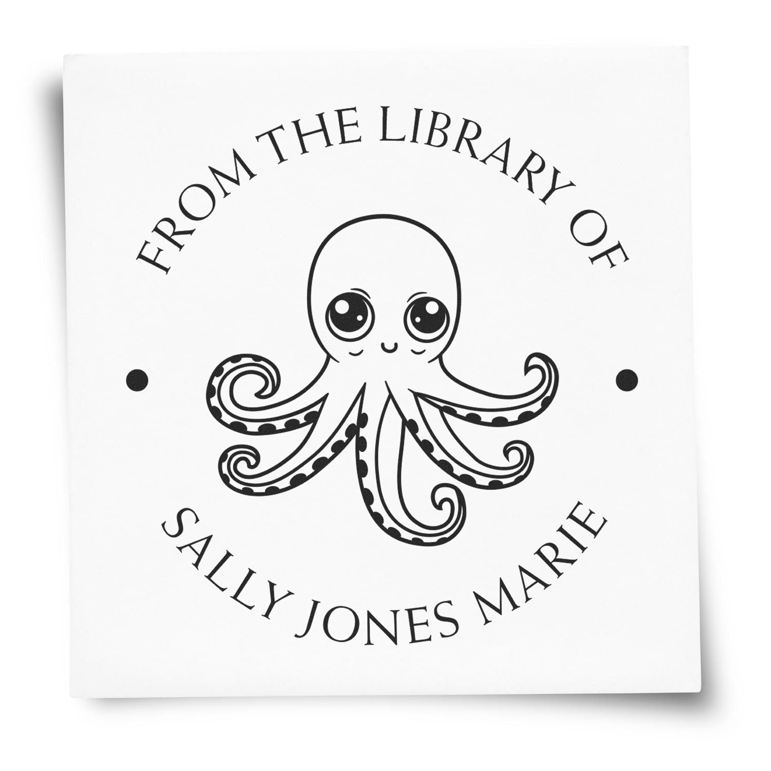 Self-Inking Intelligent Octopus Custom Made Library Collection Stamp - Engineer Seal Stamps