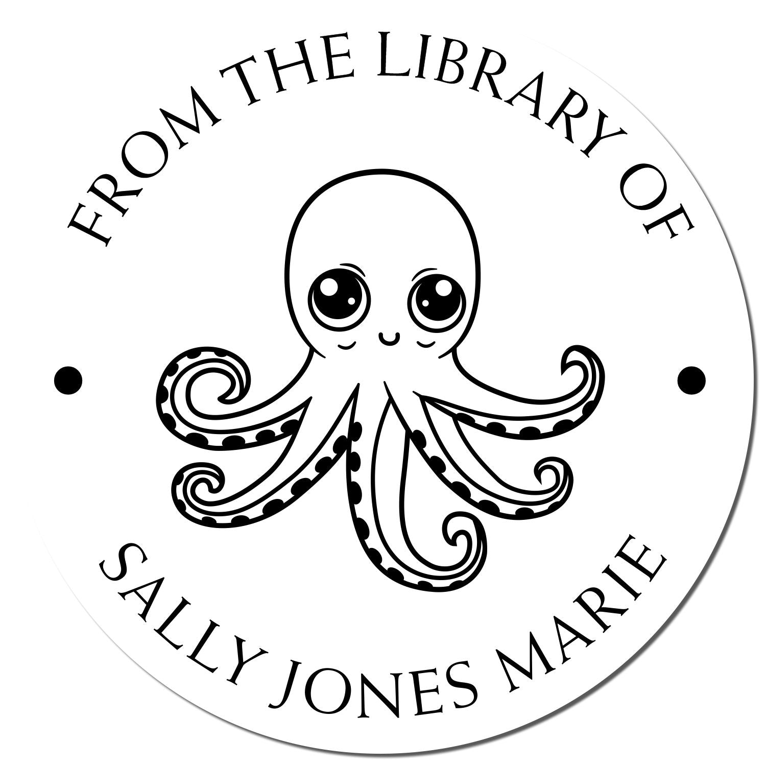 Self-Inking Intelligent Octopus Custom Made Library Collection Stamp - Engineer Seal Stamps