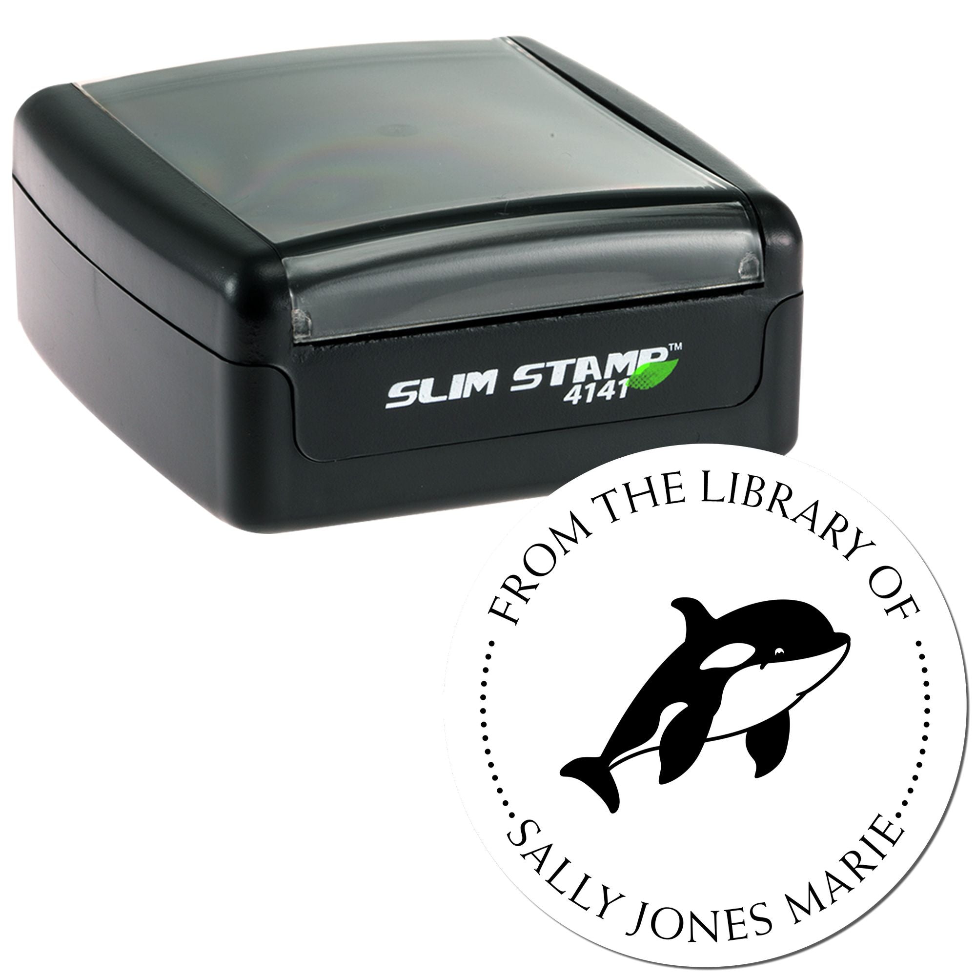 Pre-Inked Wild Killer Whale Customized Book Stamper - Engineer Seal Stamps