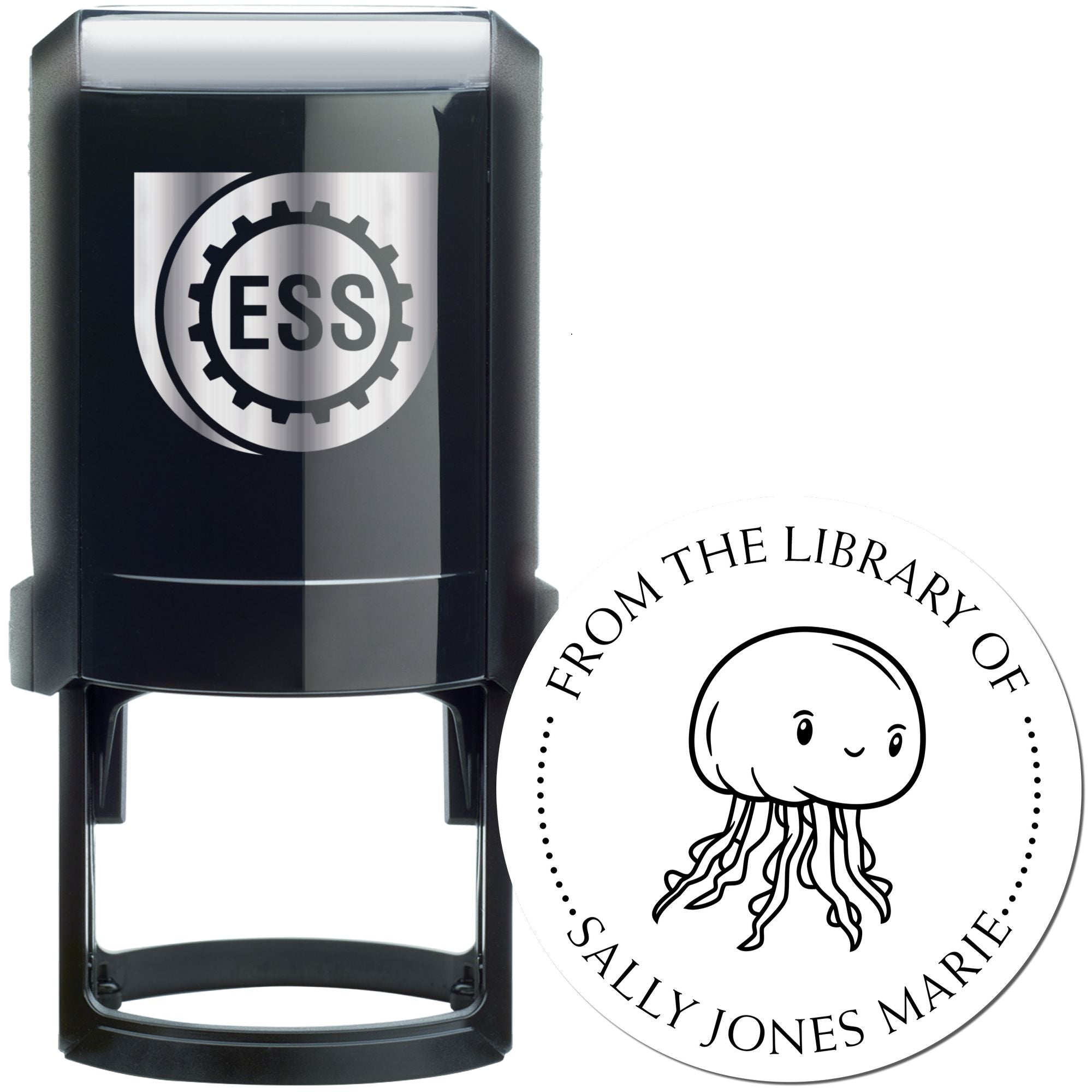 Self-Inking Floating Jellyfish Custom Made Library Of Stamp - Engineer Seal Stamps