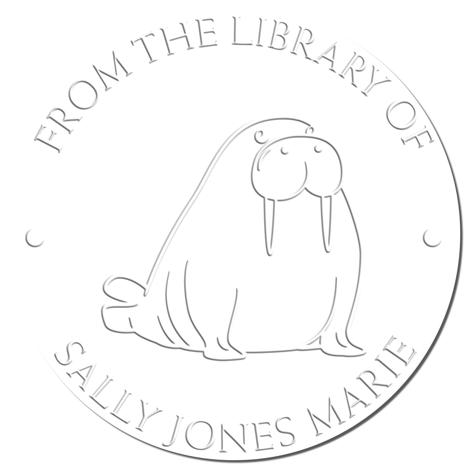 Soft Strong Walrus Custom Reader Embossing Stamp