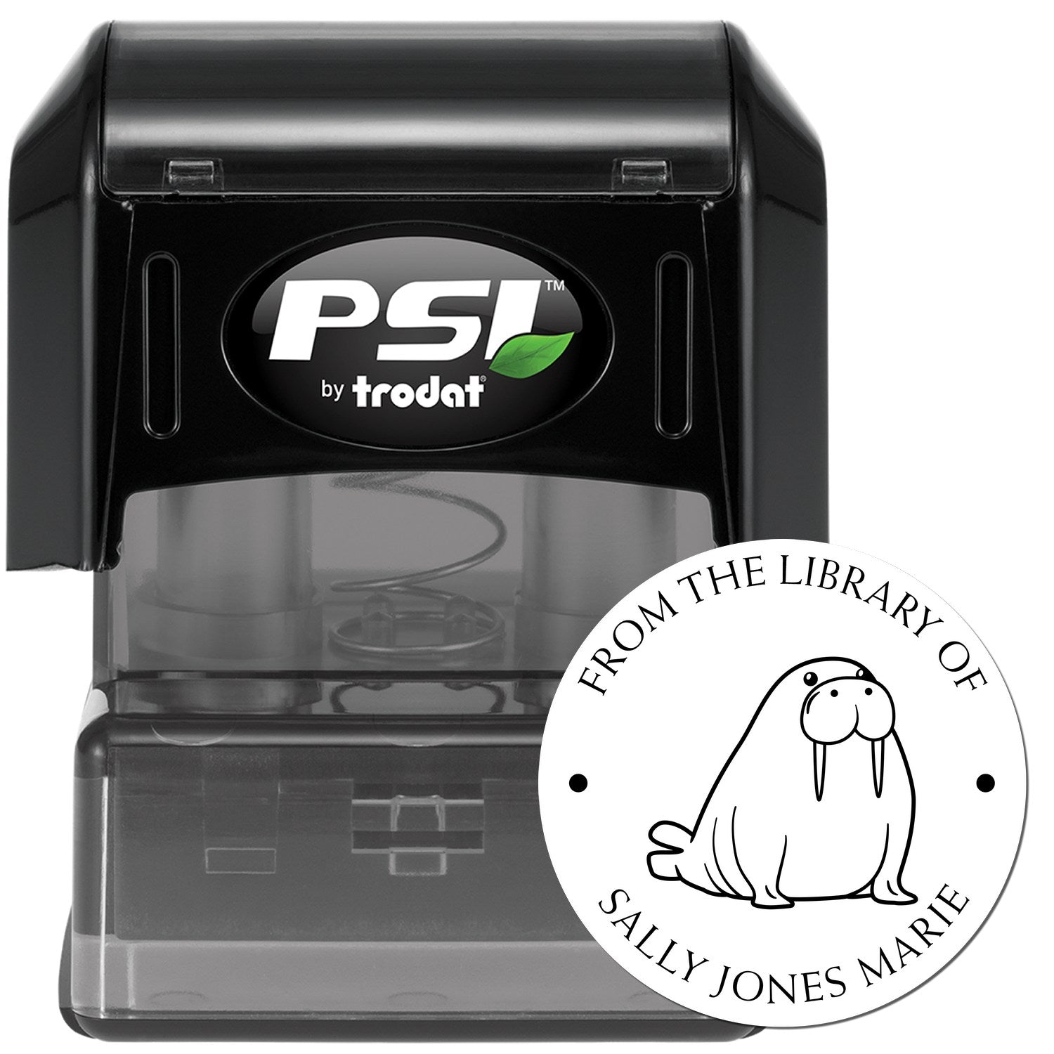 PSI Pre-Inked Strong Walrus Custom Book Belongs to Stamp - Engineer Seal Stamps