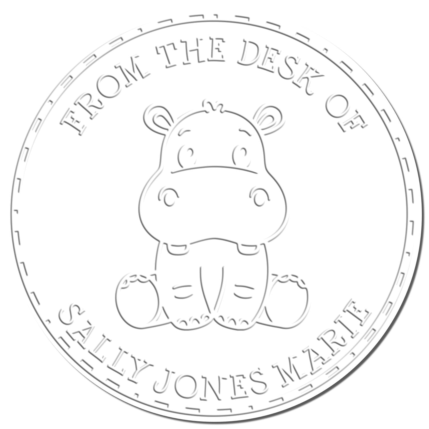 Soft Little Hippo Custom This Book Belongs To Embossing Seal