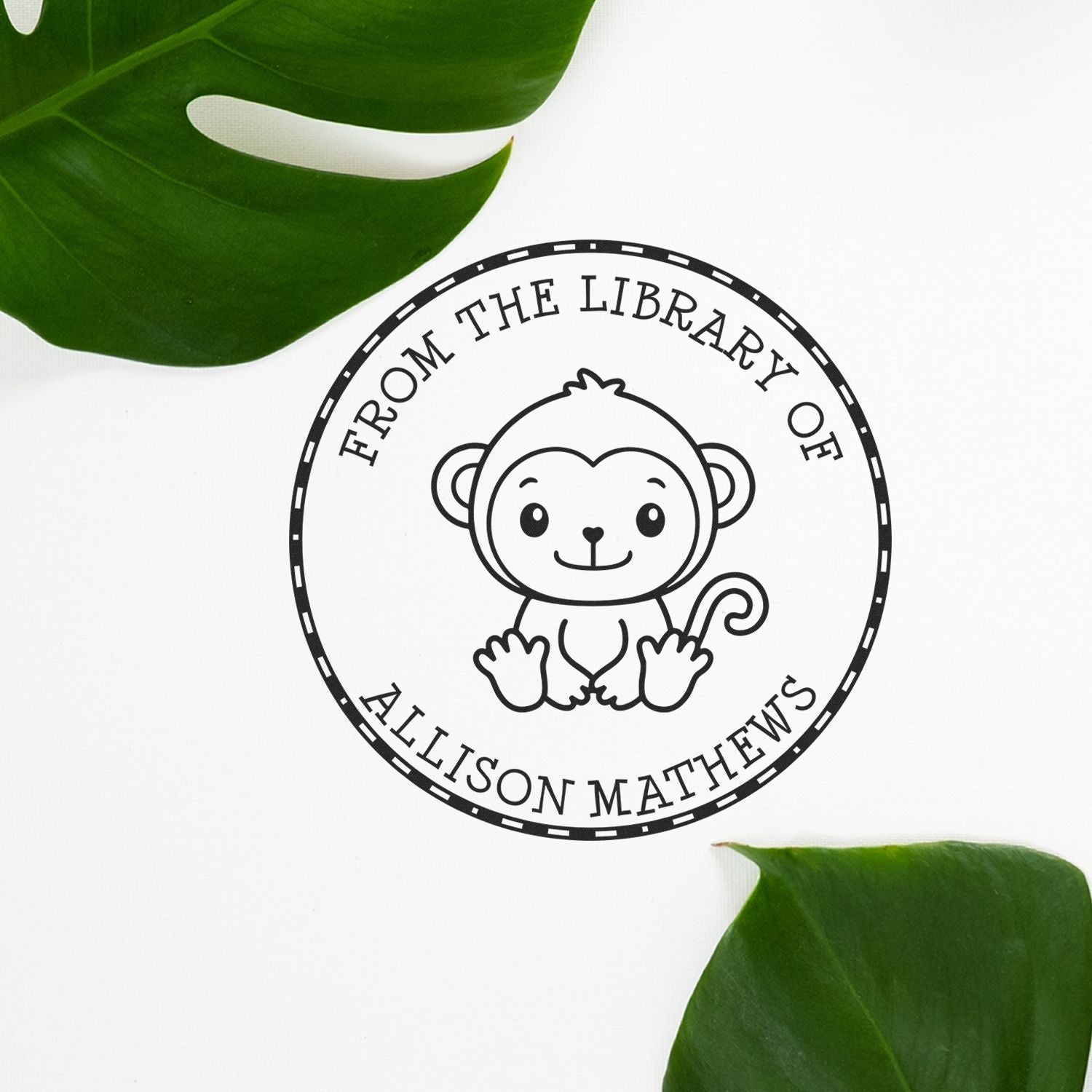 Self-Inking Mini Monkey Personalized Read It Love It Stamp