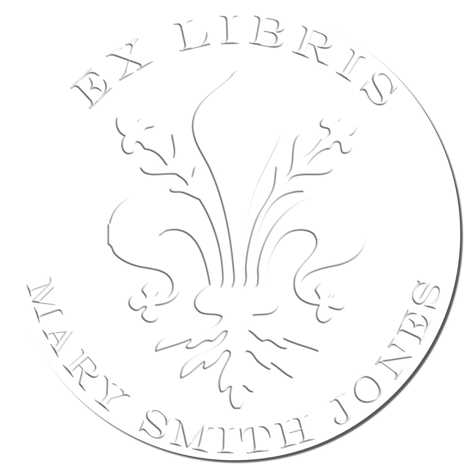 Powerful Fleur de Lis Handheld Custom Book Ownership Embossing Seal