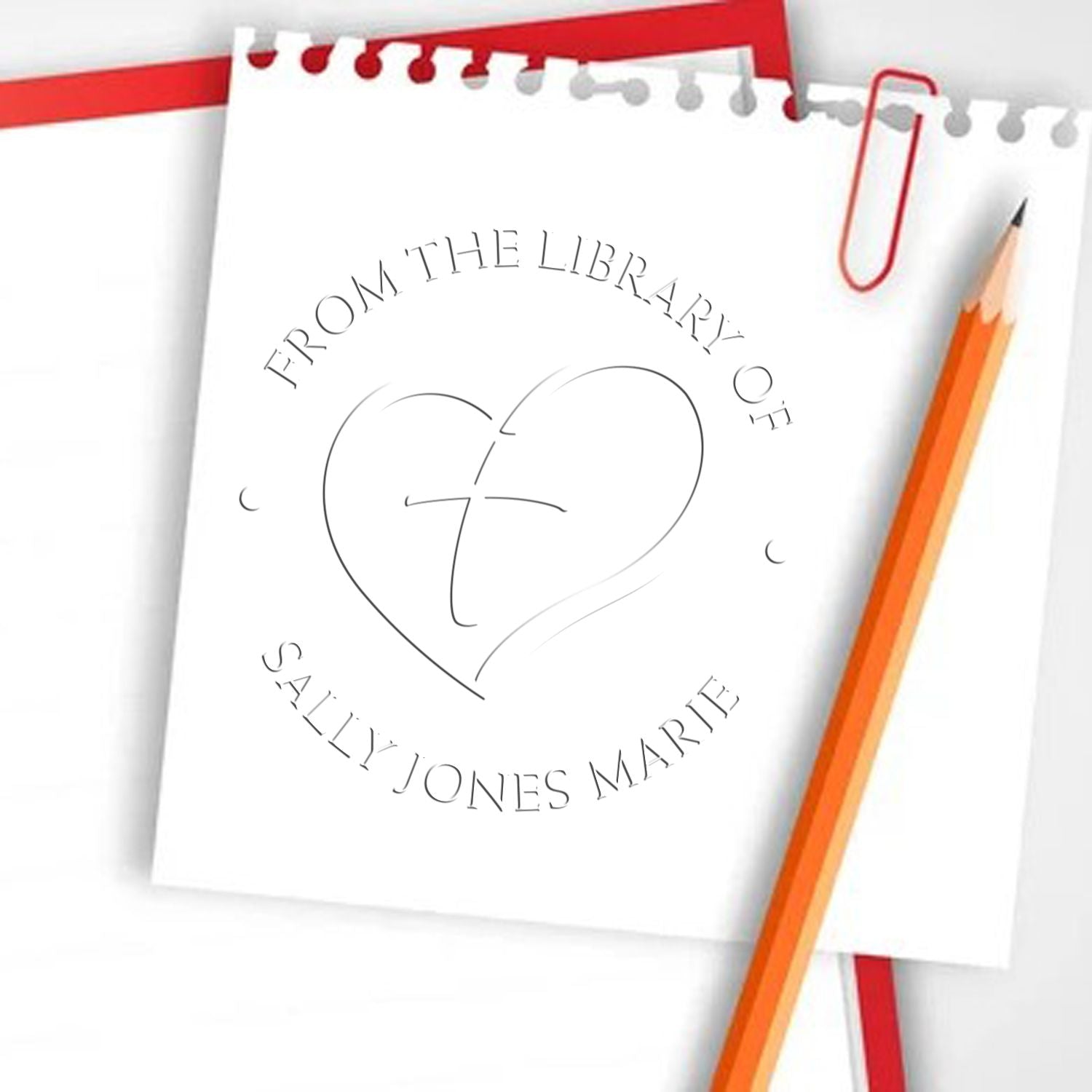 Soft Love the Cross Name And Address Seal Stamp