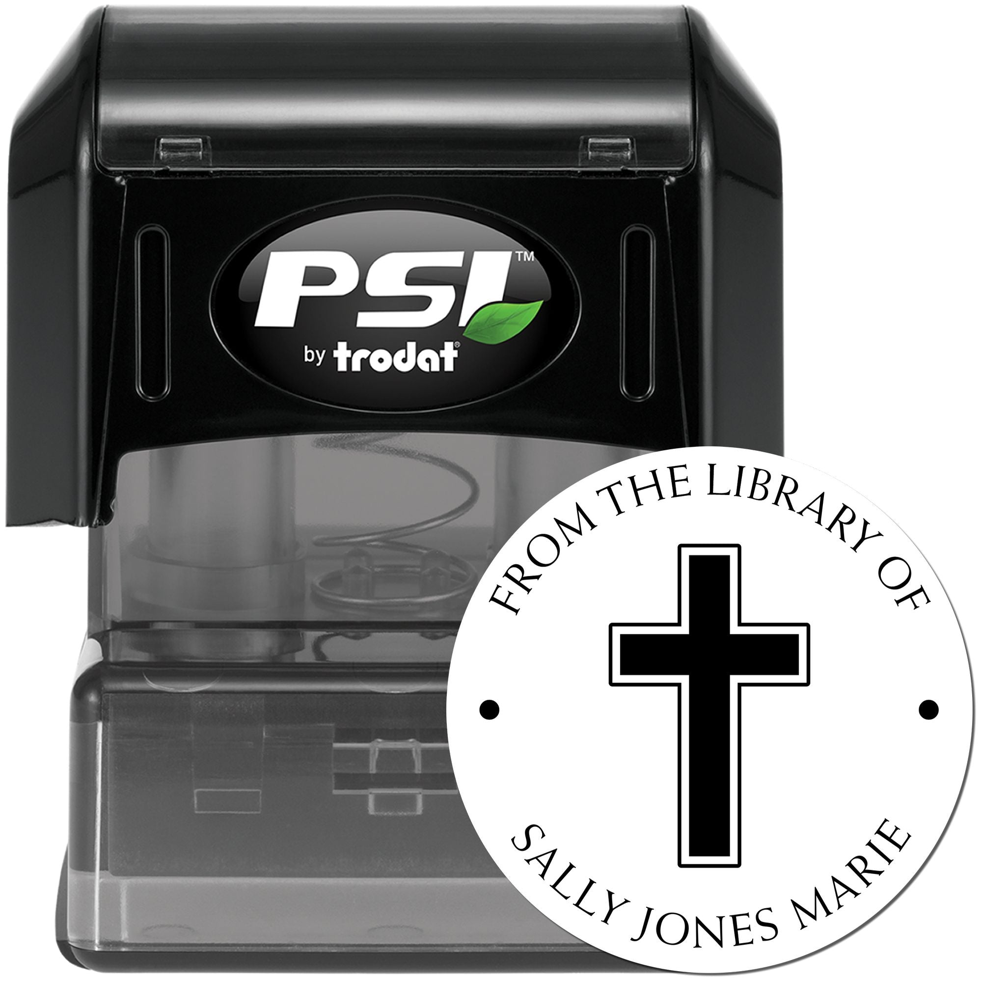 PSI Pre-Inked Outlined Cross Custom Name And Address Stamp - Engineer Seal Stamps
