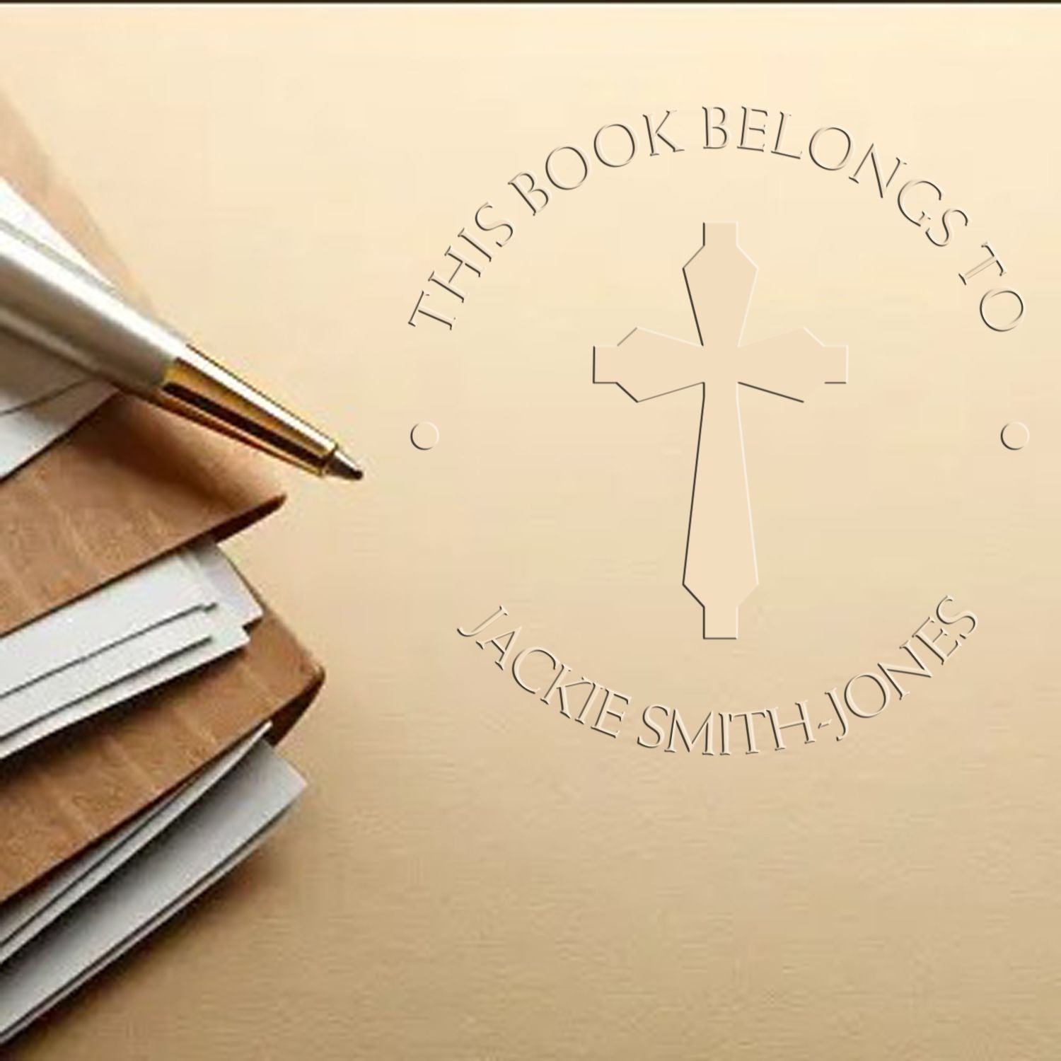 Soft Regal Cross Return Address Embosser