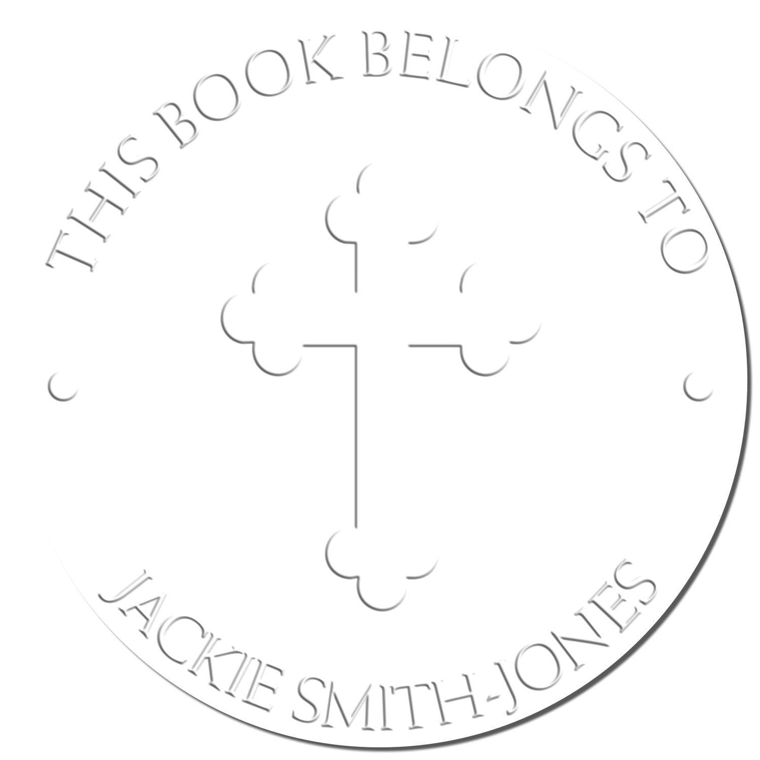 Hybrid Sacred Cross Custom Made Address Embossed Stamp - Engineer Seal Stamps