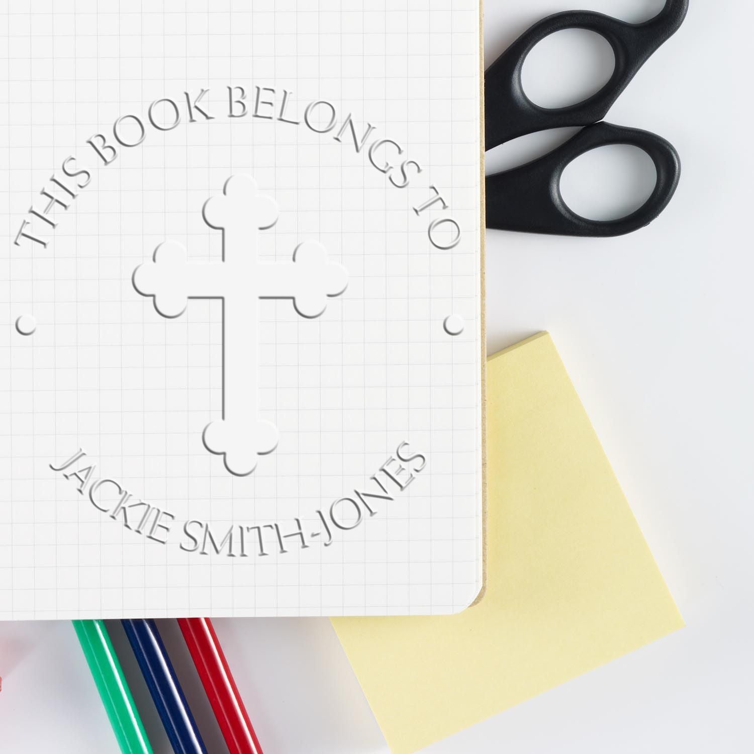 Soft Sacred Cross Return Address Embossing Seal