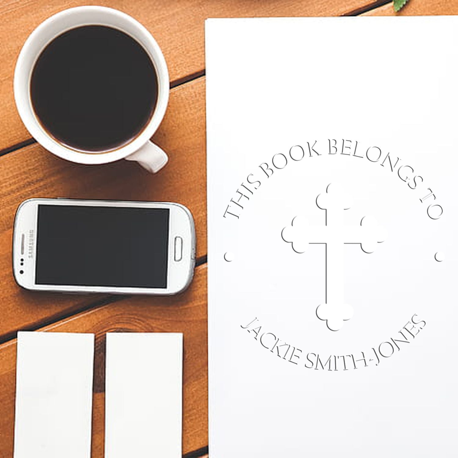 Soft Sacred Cross Return Address Embossing Seal