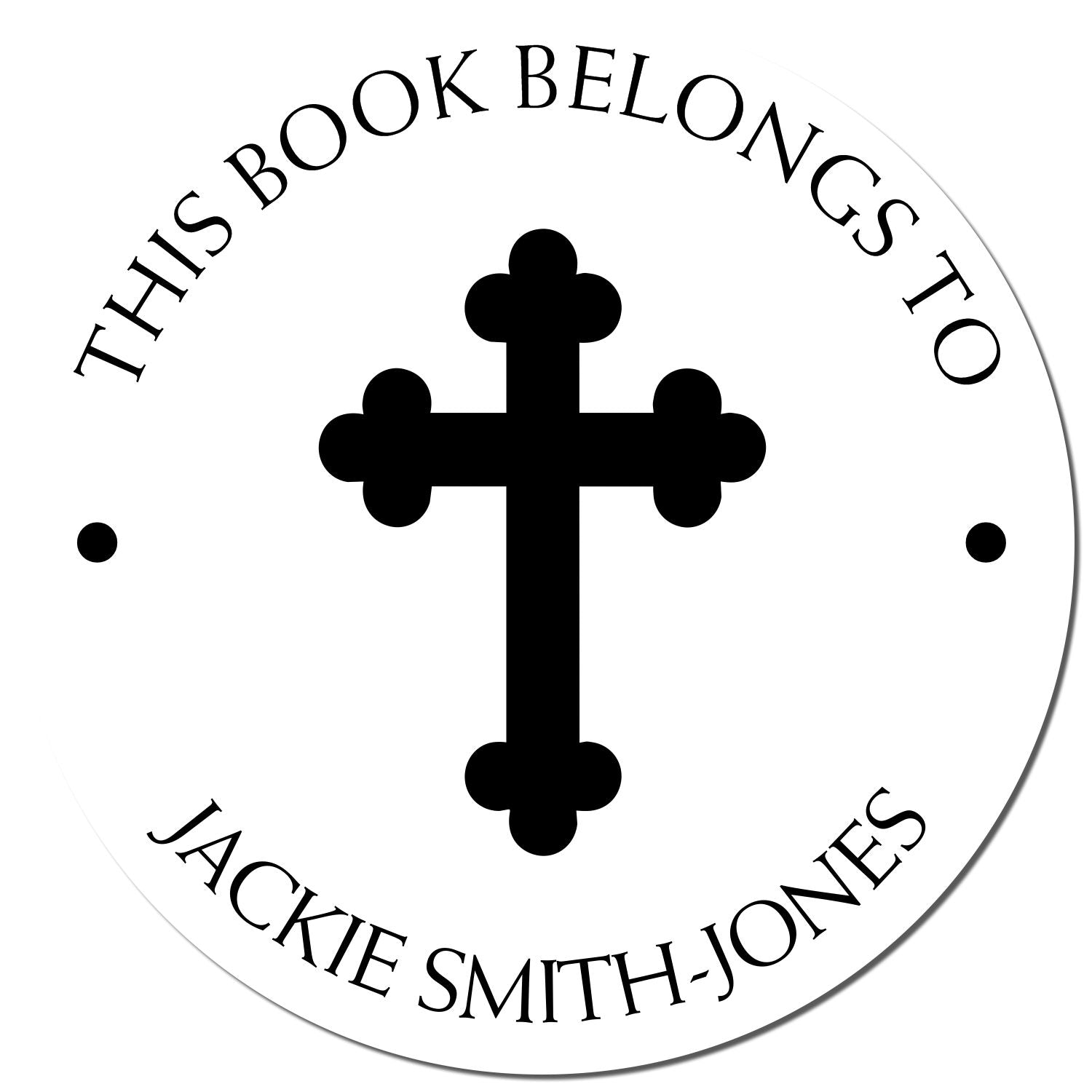 Wood Handle Sacred Cross Customized Name And Address Stamp - Engineer Seal Stamps