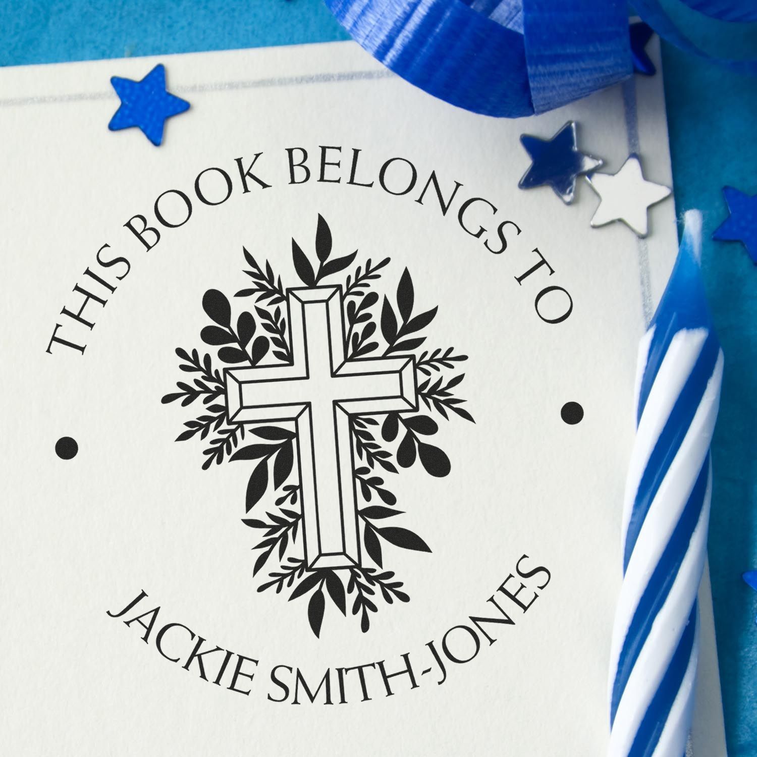 PSI Pre-Inked Reverent Cross Custom Made Address Stamp - Engineer Seal Stamps